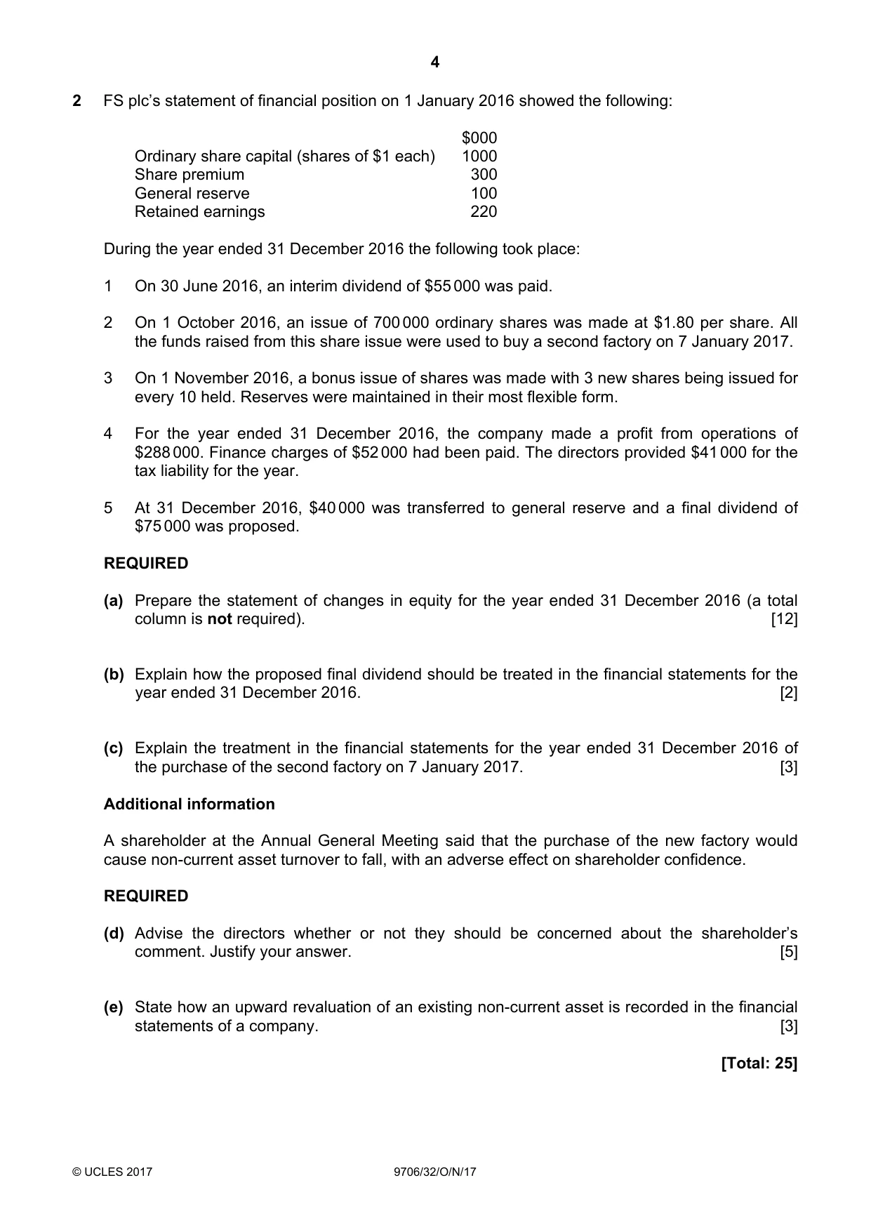 Cambridge A Level Accounting 9706 2017 Oct/Nov Paper 3 · Variant 2 question paper, page 4 of 12