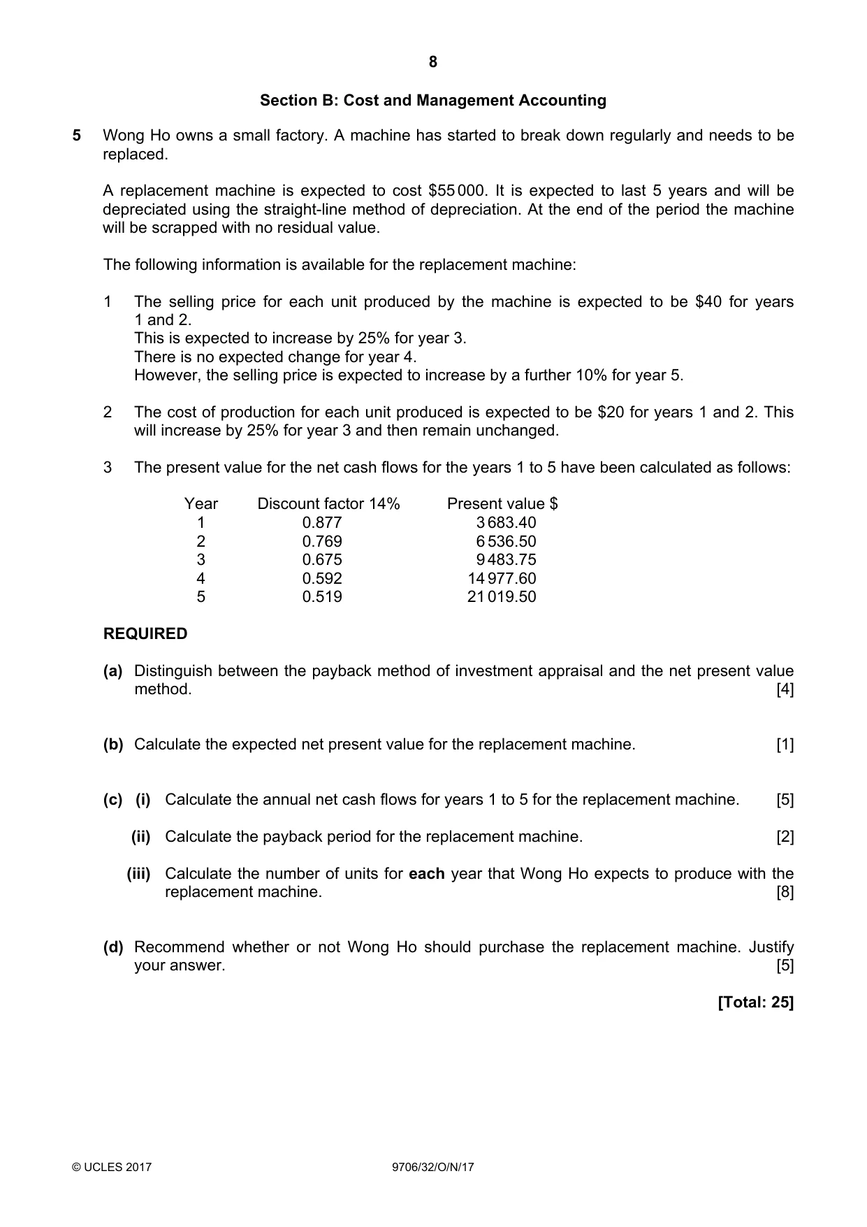 Cambridge A Level Accounting 9706 2017 Oct/Nov Paper 3 · Variant 2 question paper, page 8 of 12