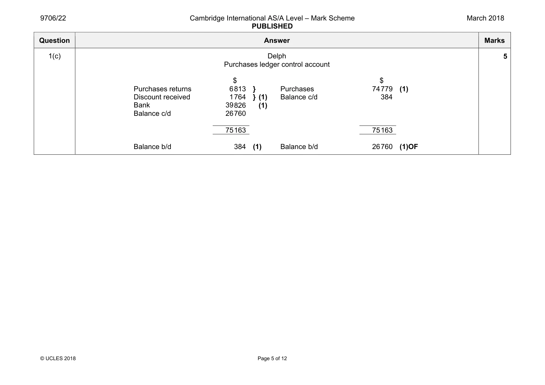 Mark scheme, page 5 of 12