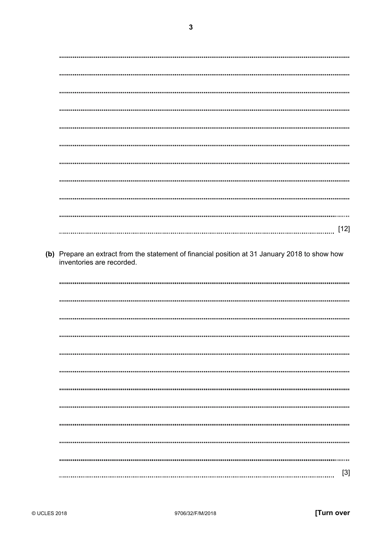 Cambridge A Level Accounting 9706 2018 Feb/March Paper 3 · Variant 2 question paper, page 3 of 24