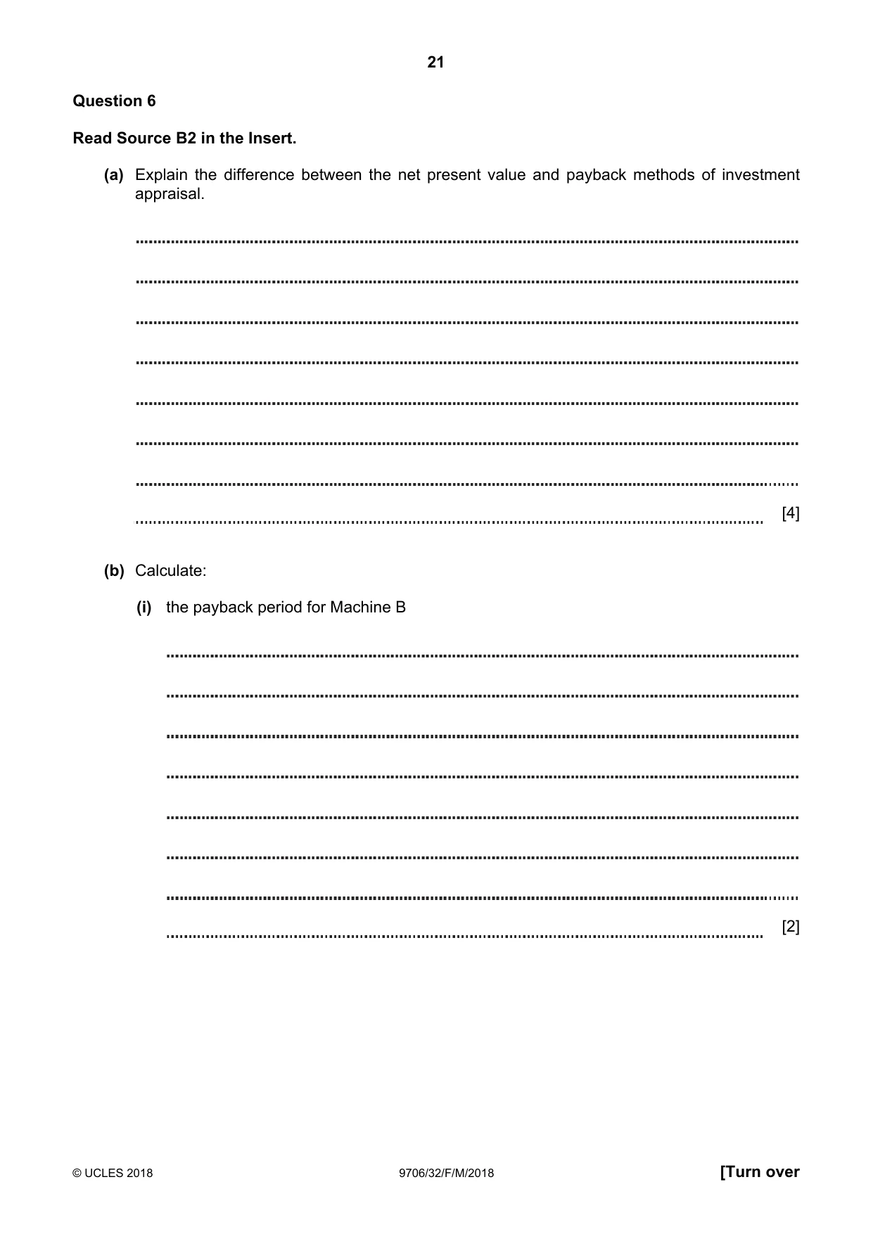 Cambridge A Level Accounting 9706 2018 Feb/March Paper 3 · Variant 2 question paper, page 21 of 24