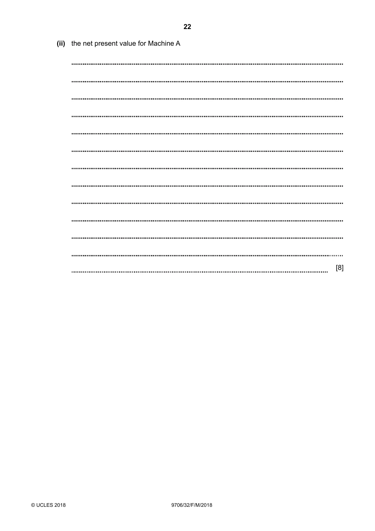 Cambridge A Level Accounting 9706 2018 Feb/March Paper 3 · Variant 2 question paper, page 22 of 24