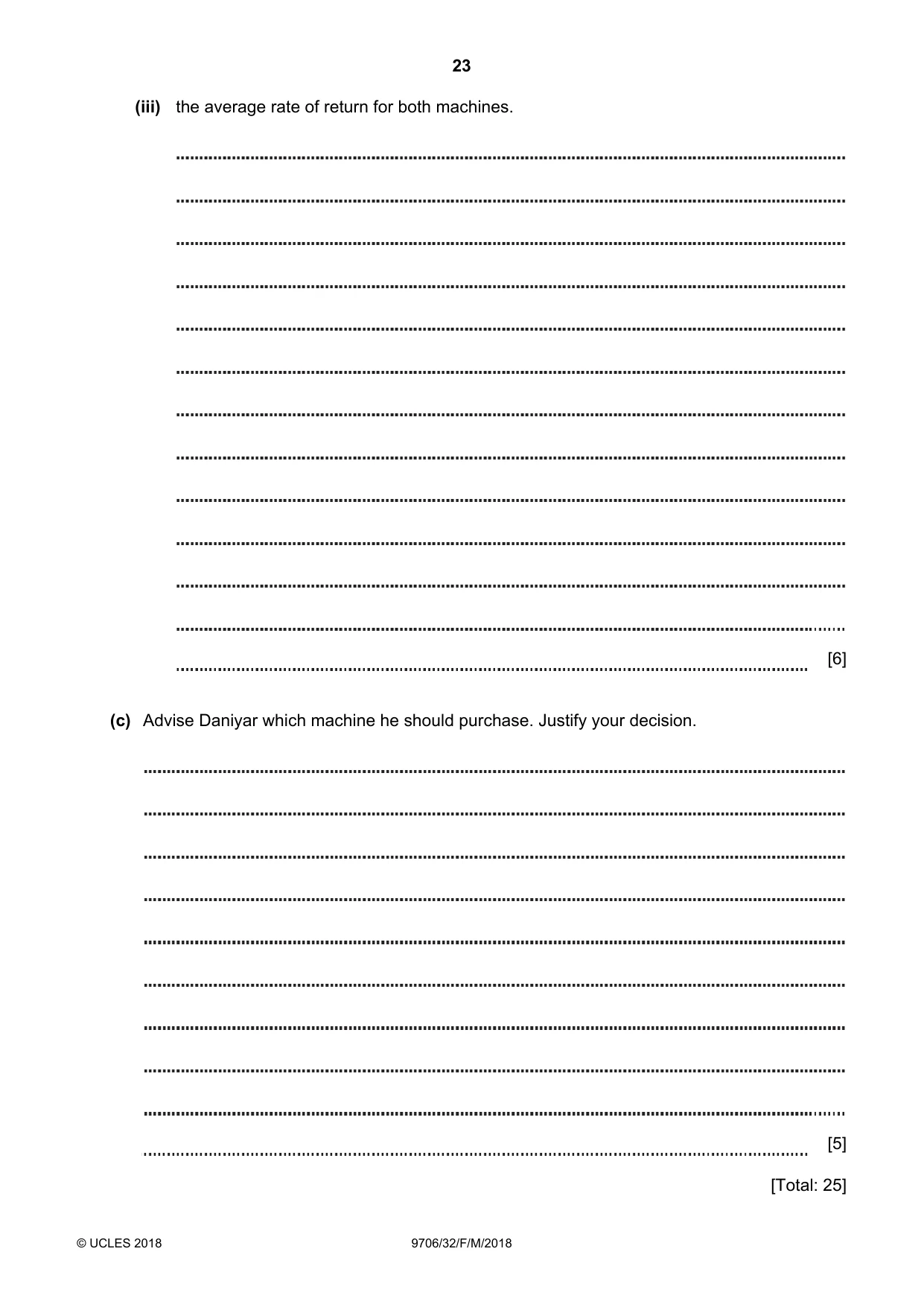 Cambridge A Level Accounting 9706 2018 Feb/March Paper 3 · Variant 2 question paper, page 23 of 24