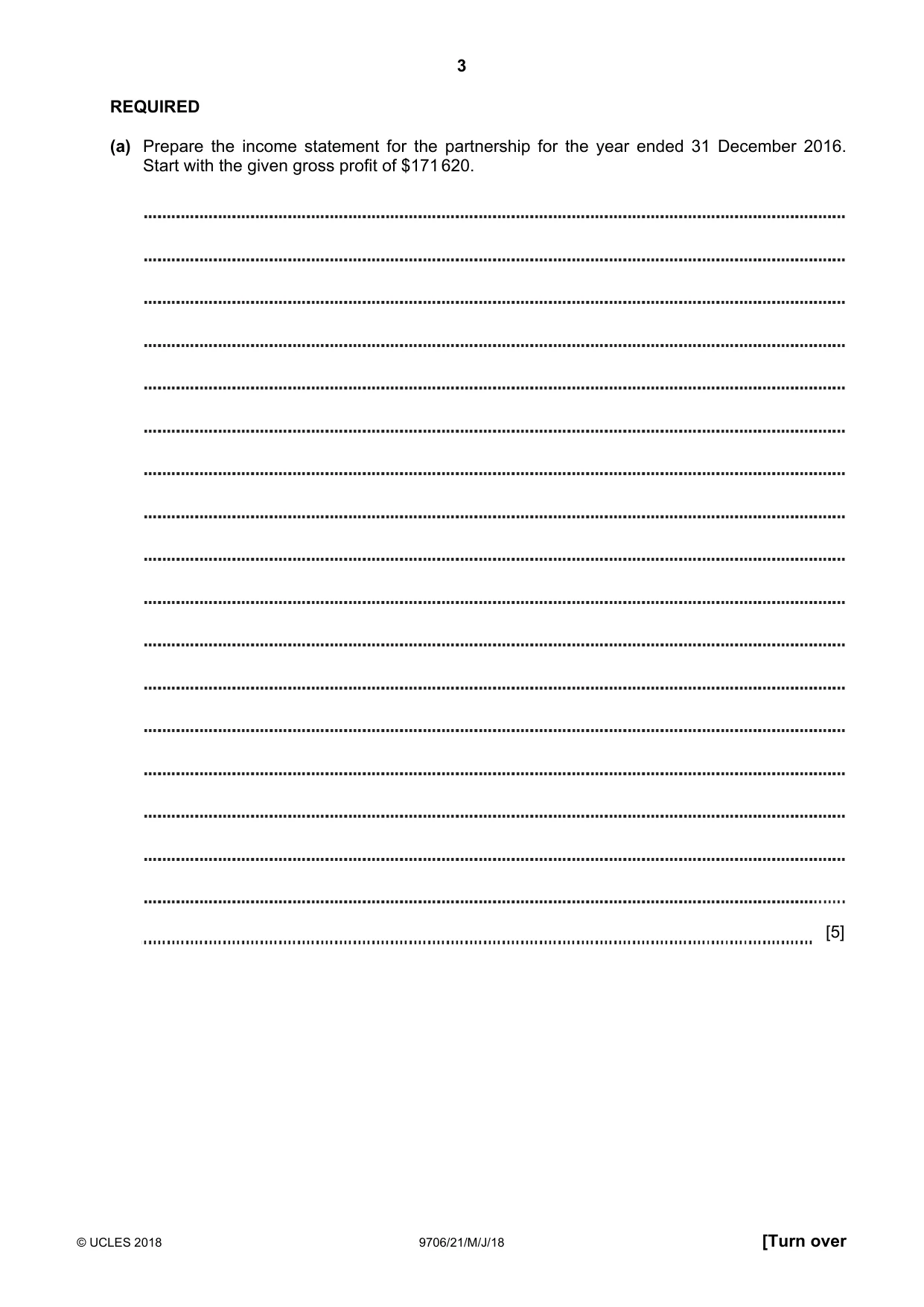 Cambridge A Level Accounting 9706 2018 May/June Paper 2 · Variant 1 question paper, page 3 of 20