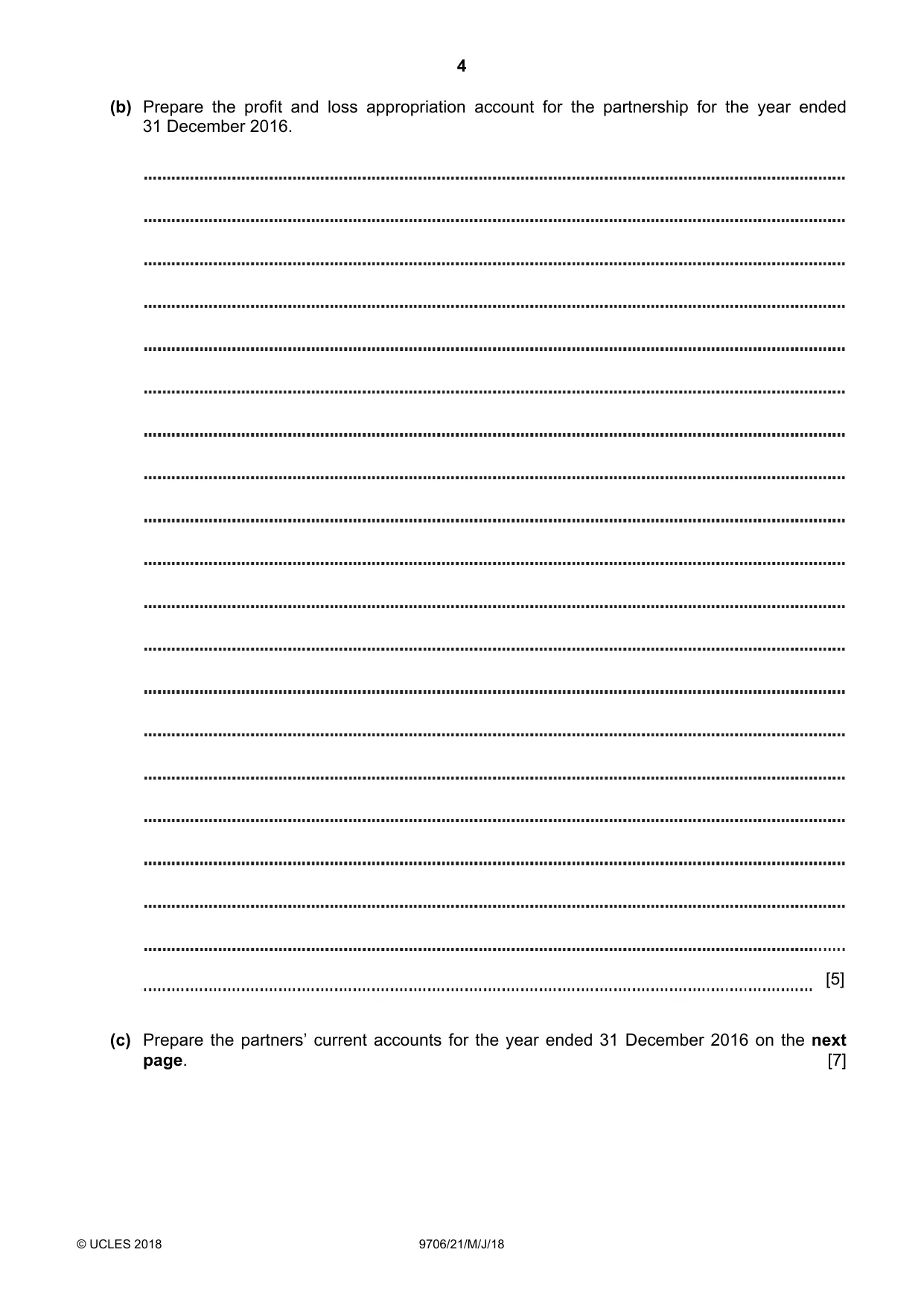 Cambridge A Level Accounting 9706 2018 May/June Paper 2 · Variant 1 question paper, page 4 of 20