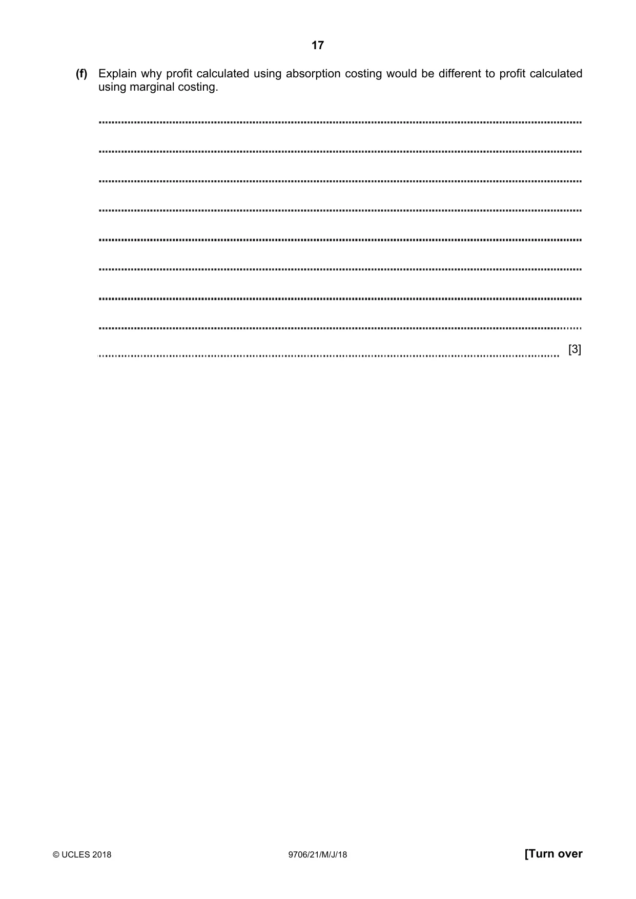 Cambridge A Level Accounting 9706 2018 May/June Paper 2 · Variant 1 question paper, page 17 of 20