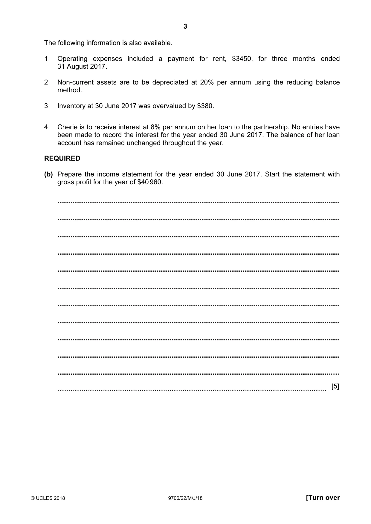 Cambridge A Level Accounting 9706 2018 May/June Paper 2 · Variant 2 question paper, page 3 of 16