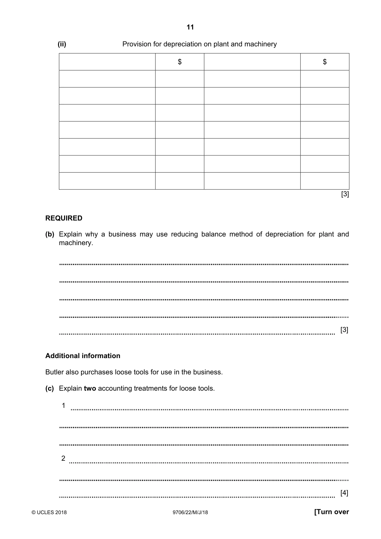 Cambridge A Level Accounting 9706 2018 May/June Paper 2 · Variant 2 question paper, page 11 of 16