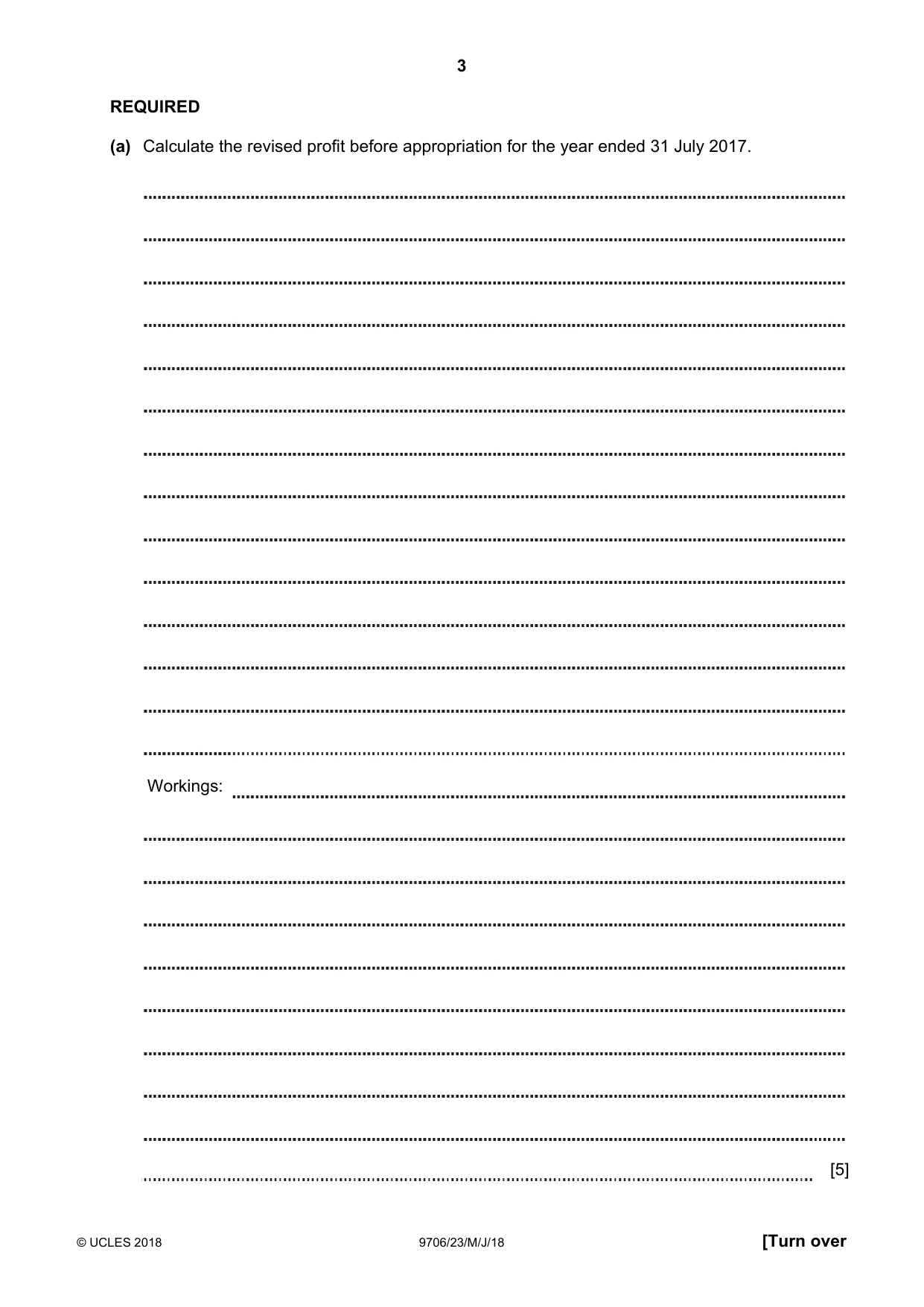 Cambridge A Level Accounting 9706 2018 May/June Paper 2 · Variant 3 question paper, page 3 of 20