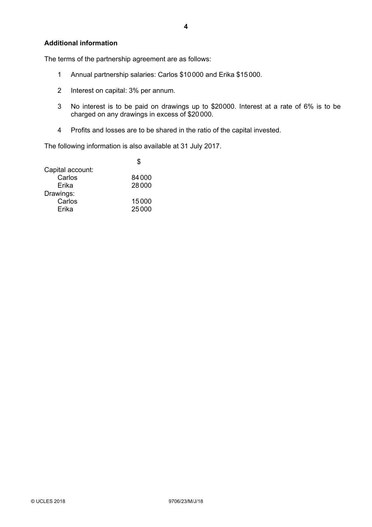 Cambridge A Level Accounting 9706 2018 May/June Paper 2 · Variant 3 question paper, page 4 of 20