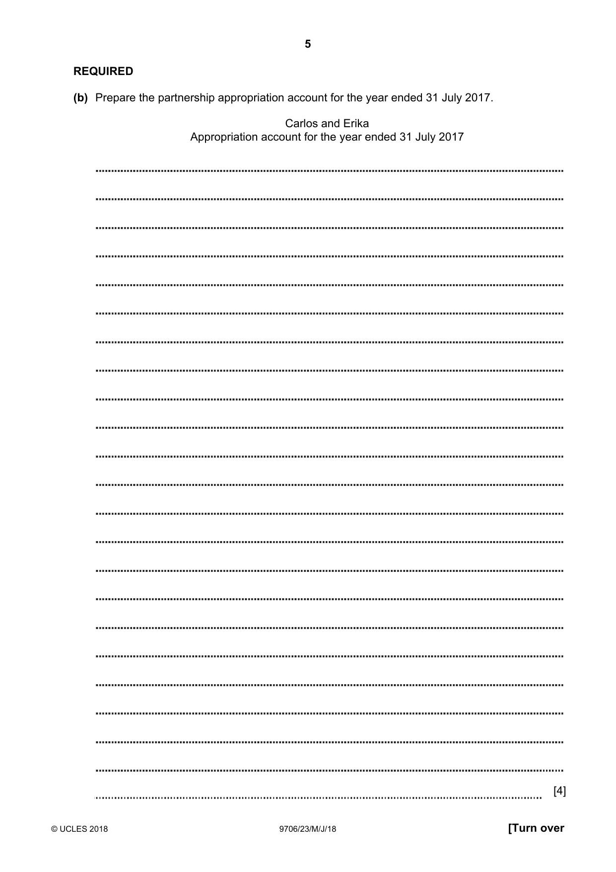 Cambridge A Level Accounting 9706 2018 May/June Paper 2 · Variant 3 question paper, page 5 of 20
