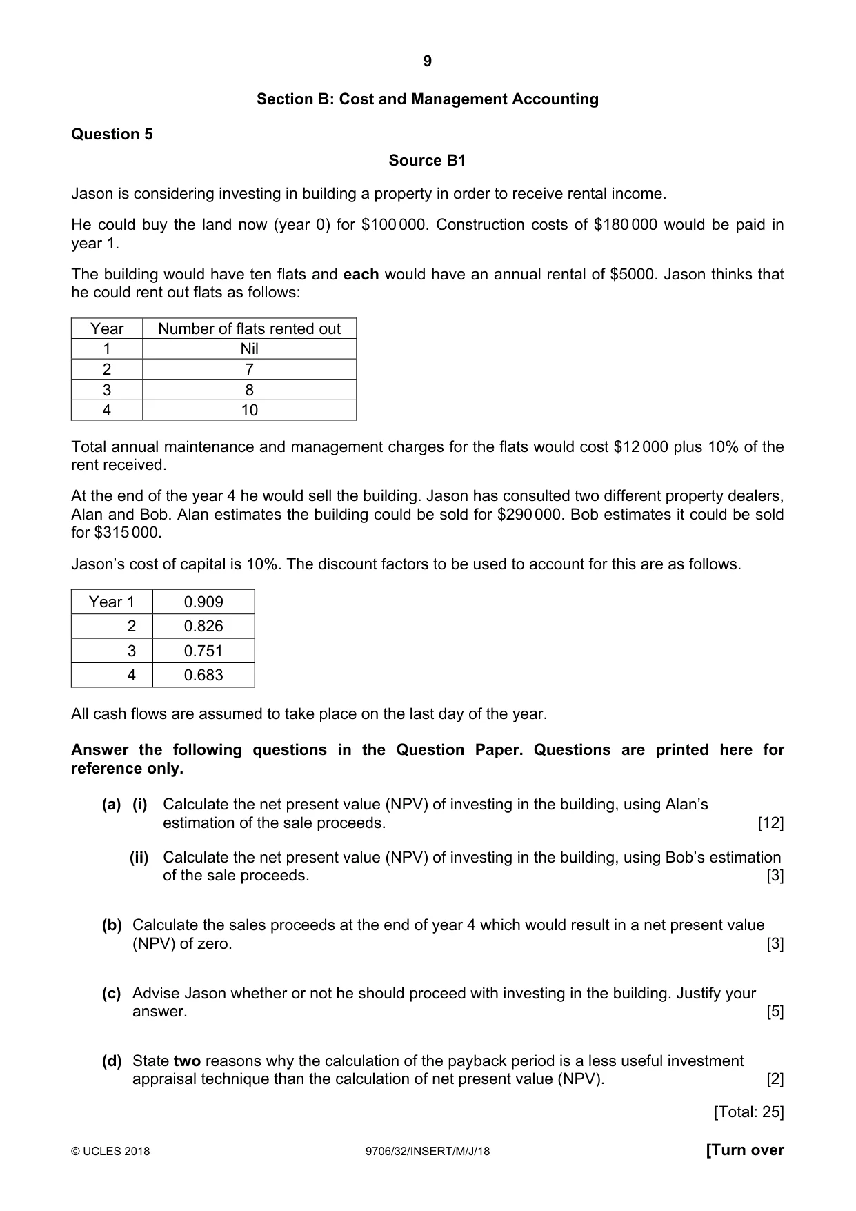 Cambridge A Level Accounting 9706 2018 May/June Paper 3 · Variant 2 question paper, page 9 of 12