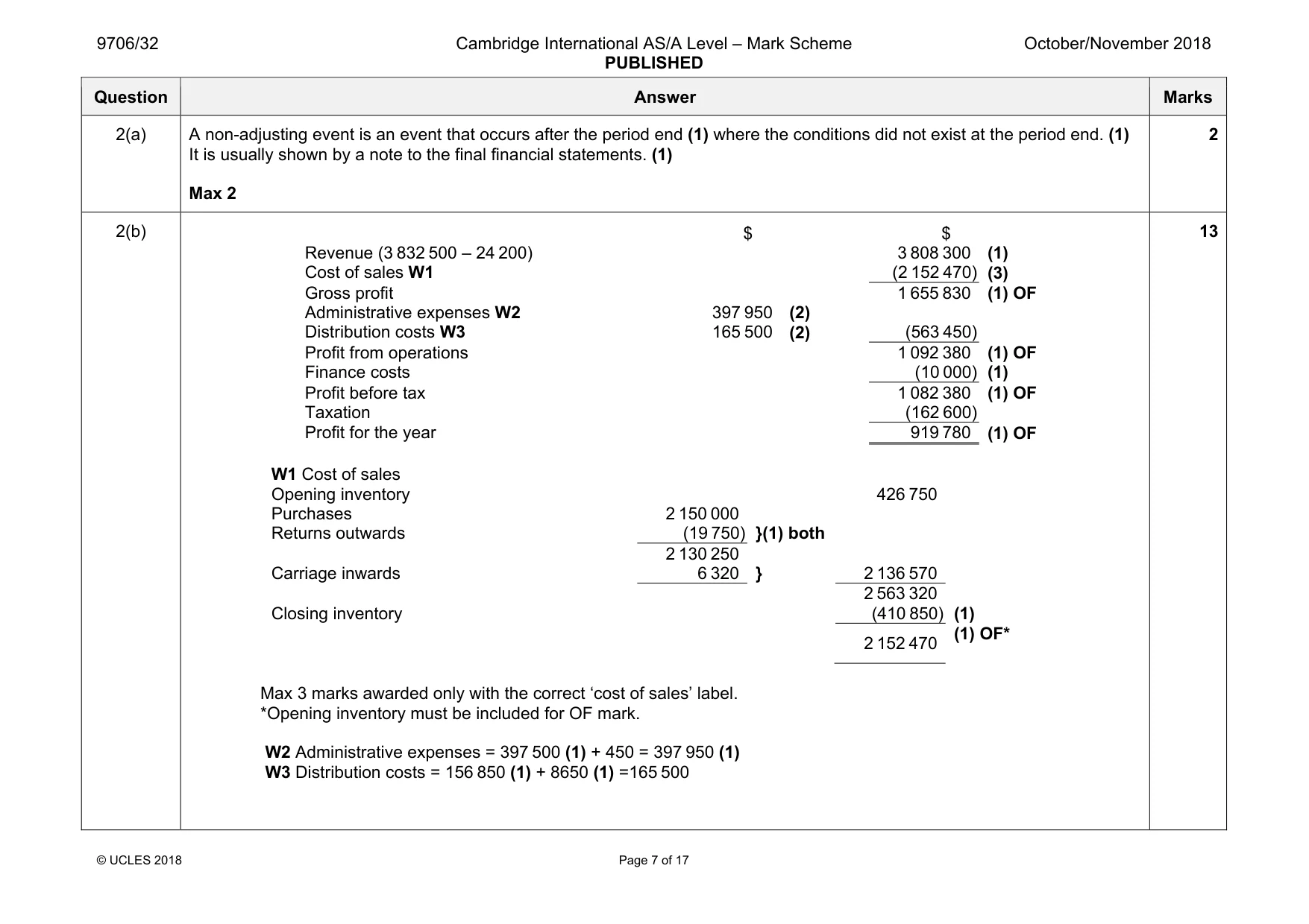 Mark scheme, page 7 of 17