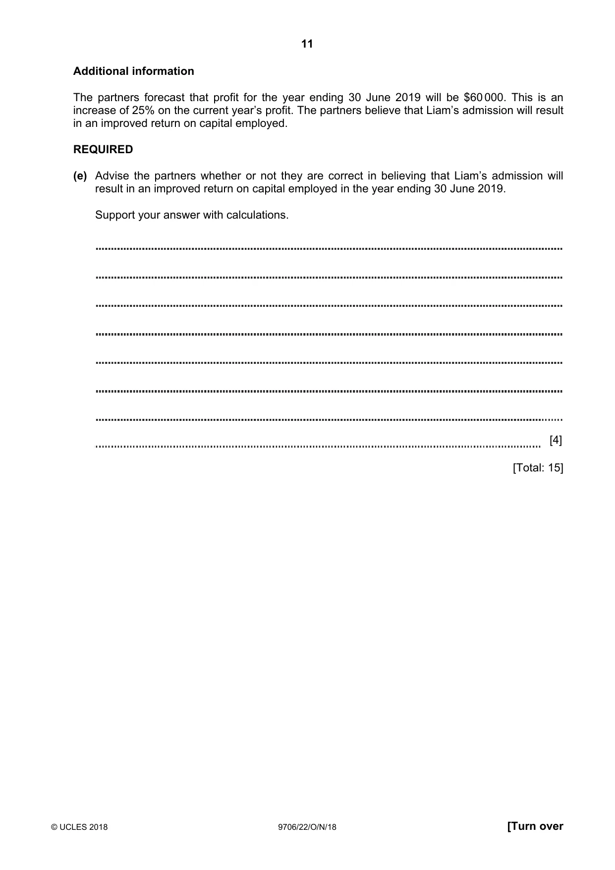 Cambridge A Level Accounting 9706 2018 Oct/Nov Paper 2 · Variant 2 question paper, page 11 of 20