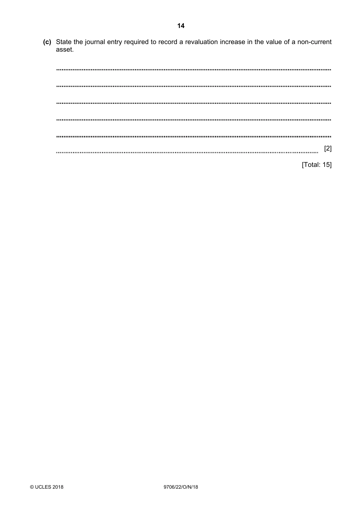Cambridge A Level Accounting 9706 2018 Oct/Nov Paper 2 · Variant 2 question paper, page 14 of 20