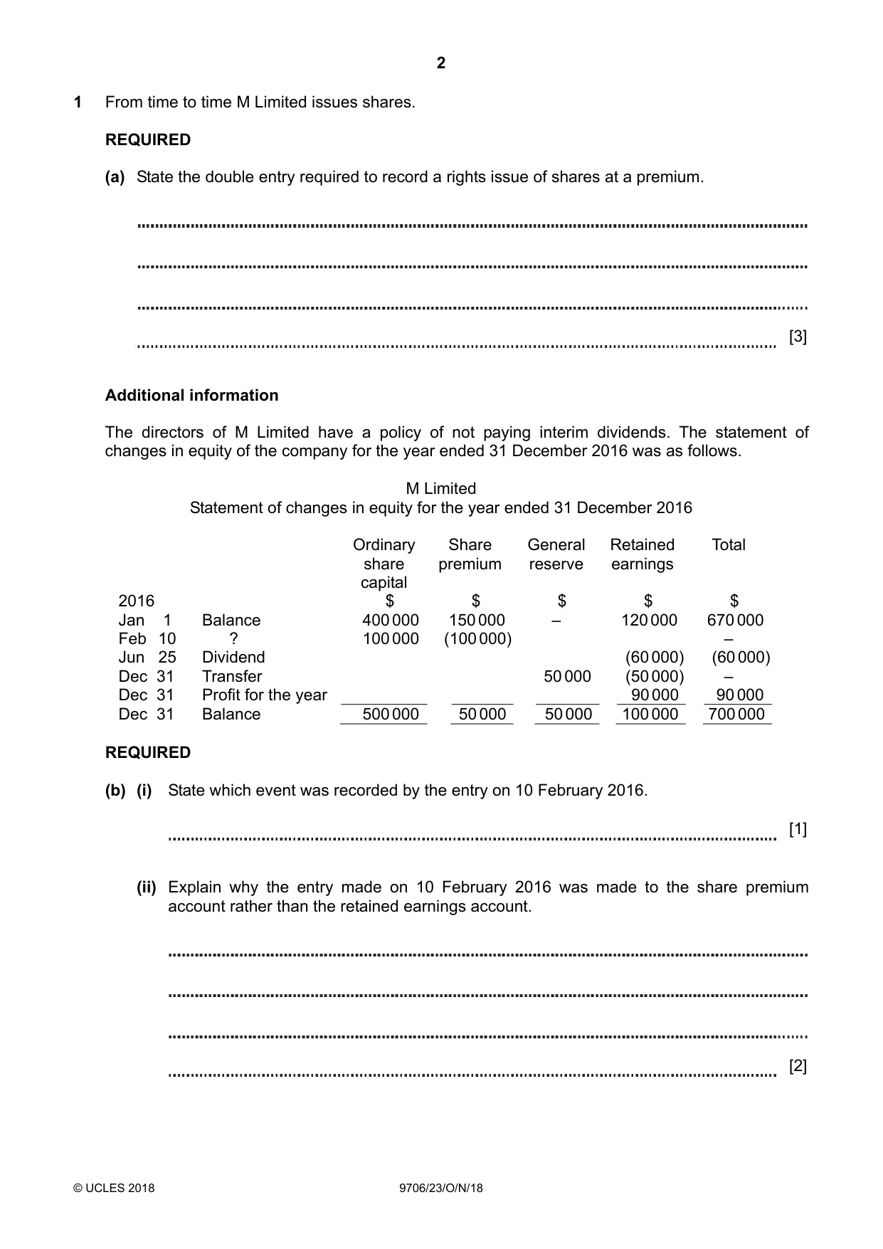 Cambridge A Level Accounting 9706 2018 Oct/Nov Paper 2 · Variant 3 question paper, page 2 of 20