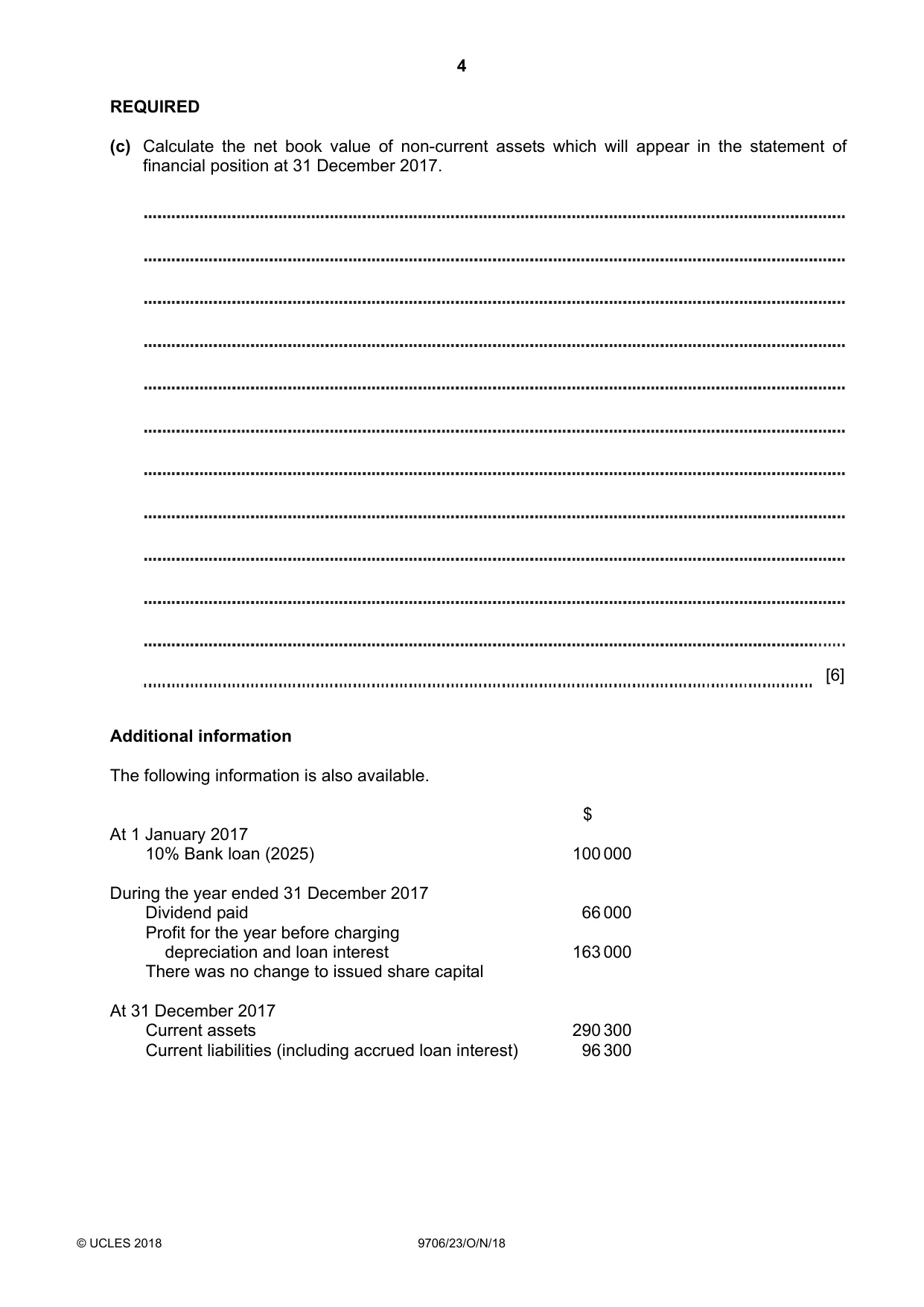Cambridge A Level Accounting 9706 2018 Oct/Nov Paper 2 · Variant 3 question paper, page 4 of 20