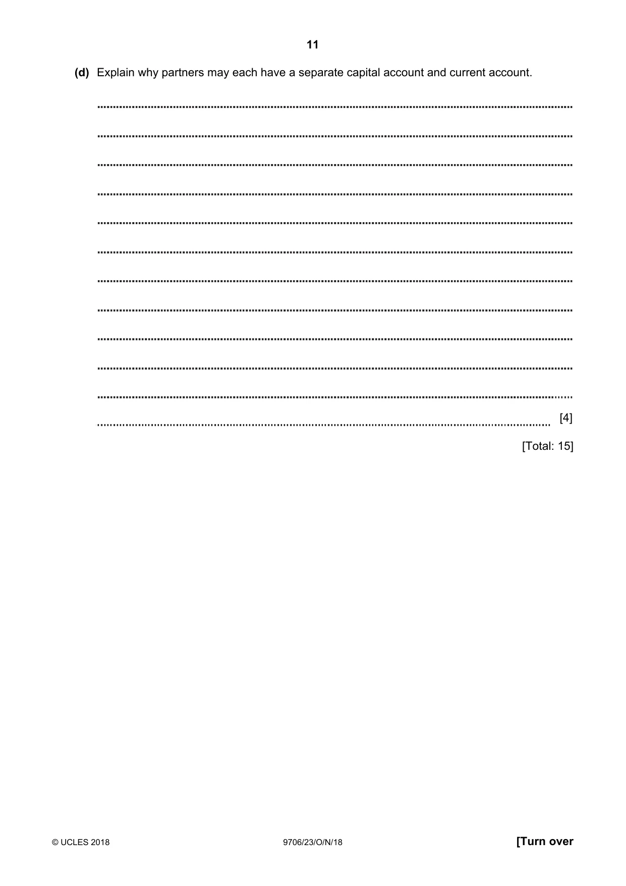 Cambridge A Level Accounting 9706 2018 Oct/Nov Paper 2 · Variant 3 question paper, page 11 of 20