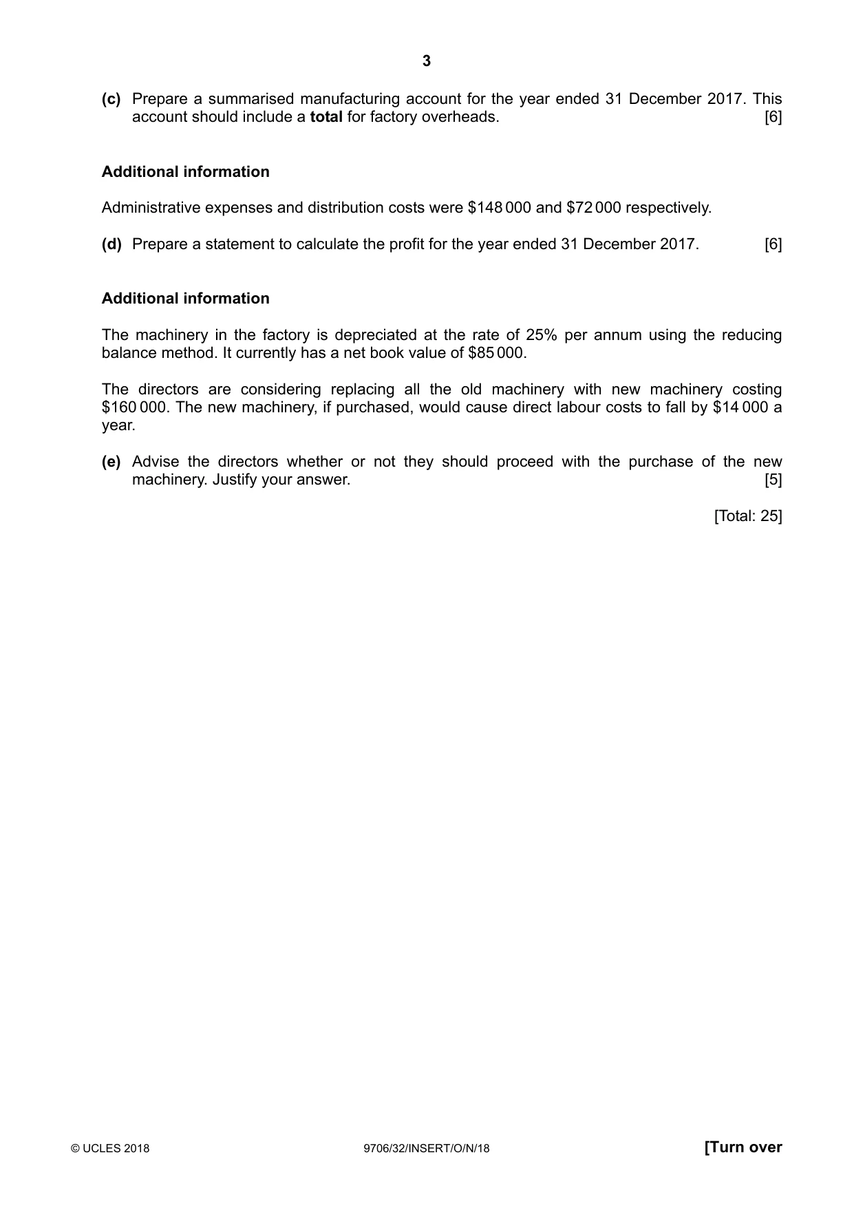 Cambridge A Level Accounting 9706 2018 Oct/Nov Paper 3 · Variant 2 question paper, page 3 of 12