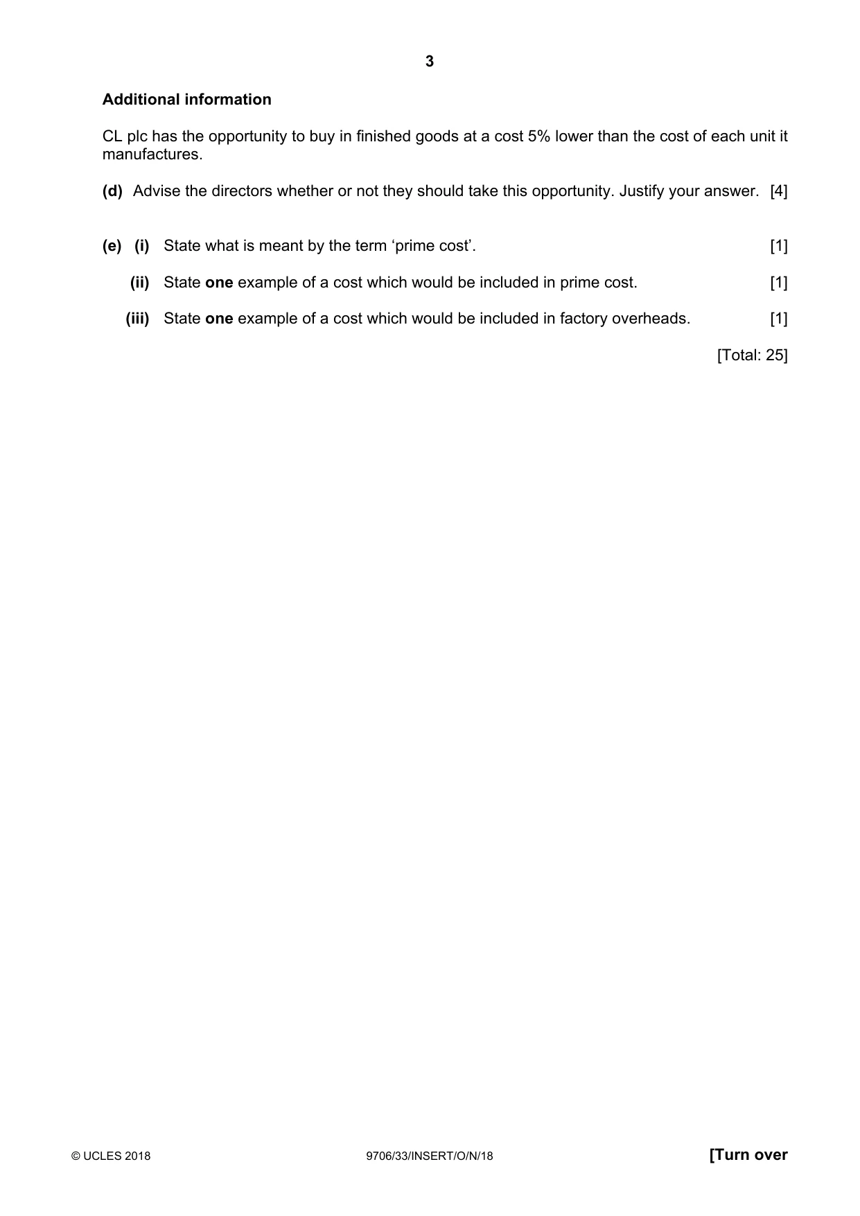 Cambridge A Level Accounting 9706 2018 Oct/Nov Paper 3 · Variant 3 question paper, page 3 of 12