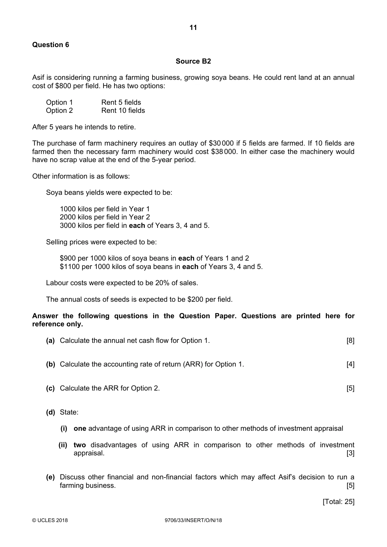 Cambridge A Level Accounting 9706 2018 Oct/Nov Paper 3 · Variant 3 question paper, page 11 of 12