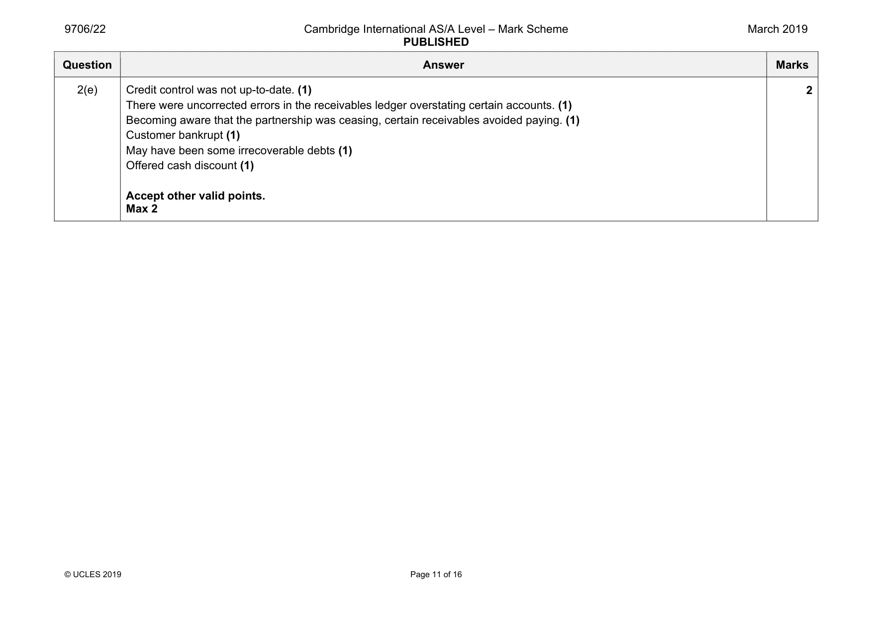 Mark scheme, page 11 of 16