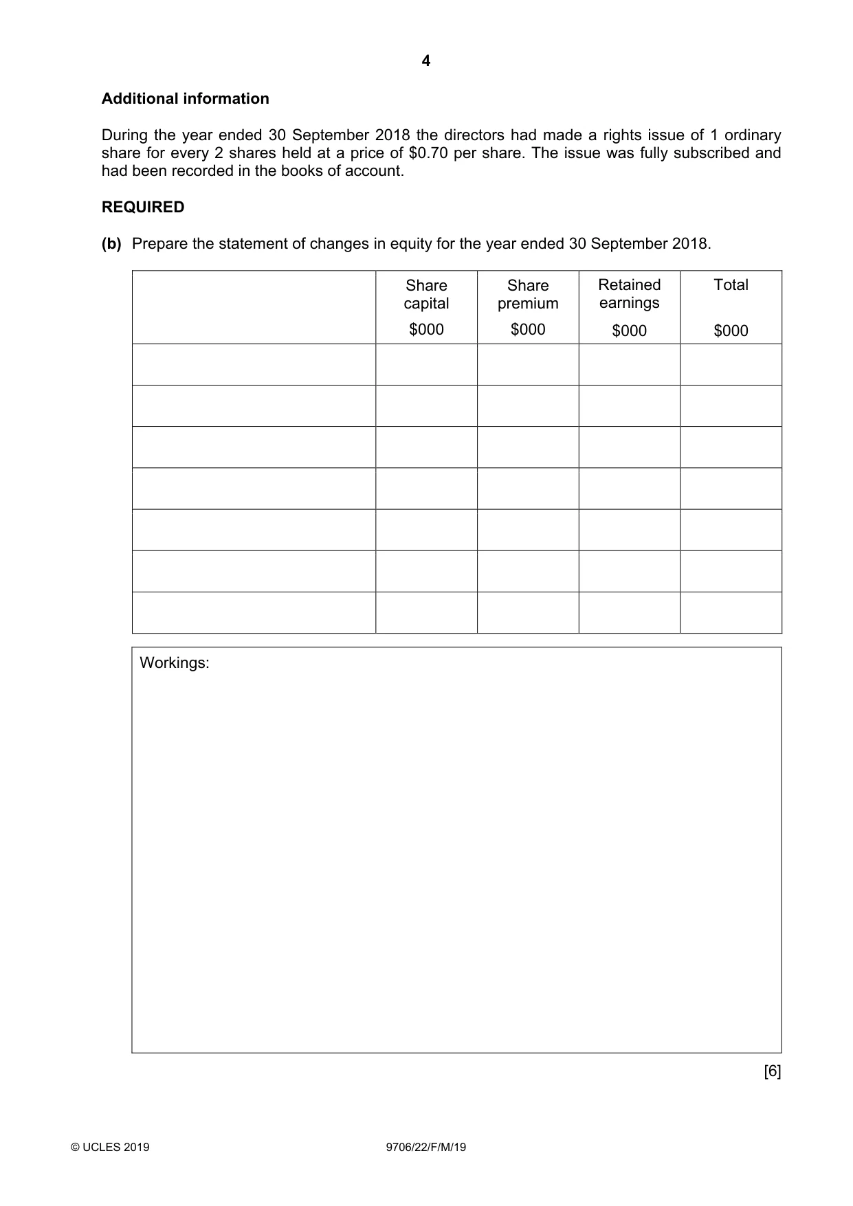 Cambridge A Level Accounting 9706 2019 Feb/March Paper 2 · Variant 2 question paper, page 4 of 20
