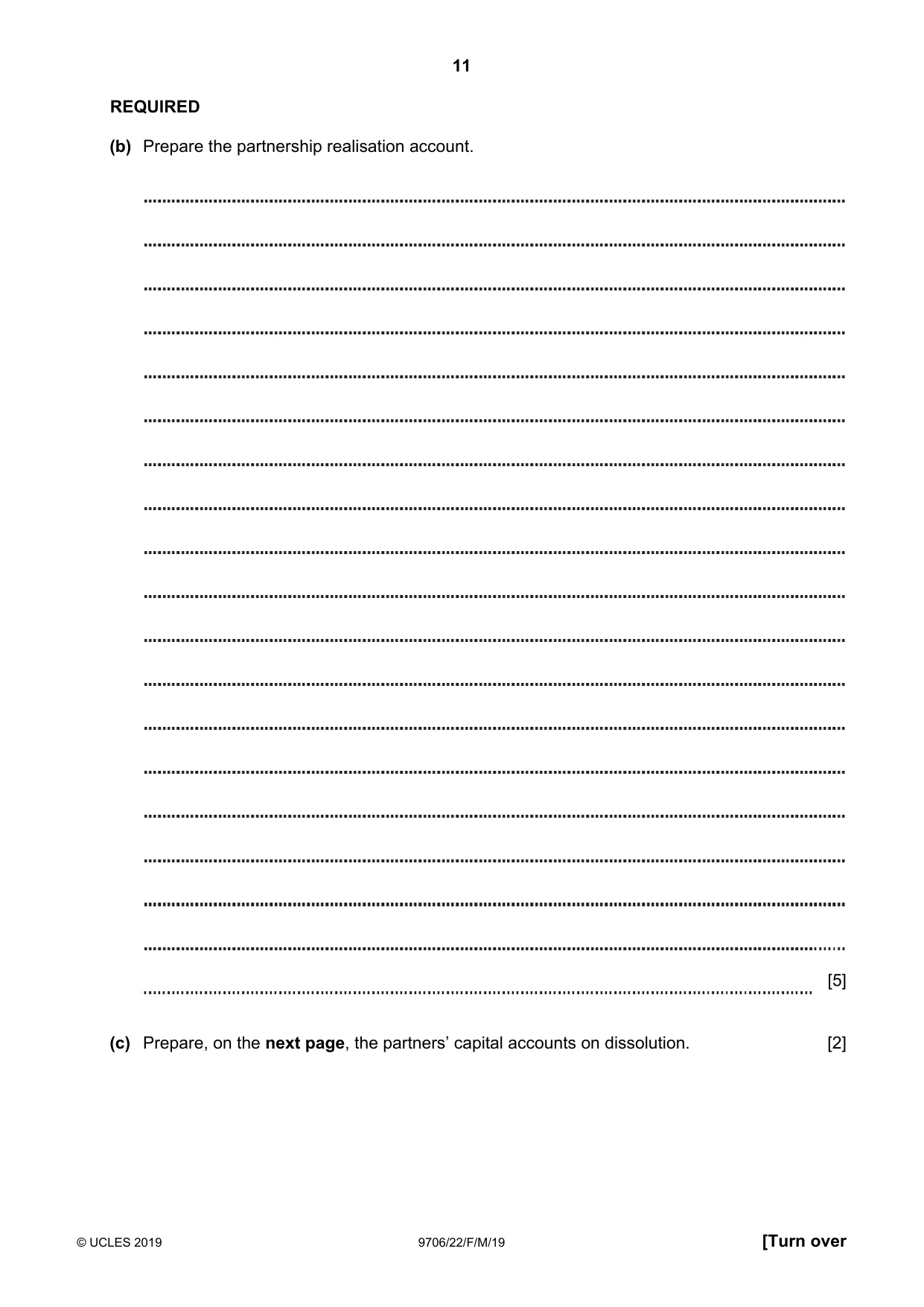 Cambridge A Level Accounting 9706 2019 Feb/March Paper 2 · Variant 2 question paper, page 11 of 20