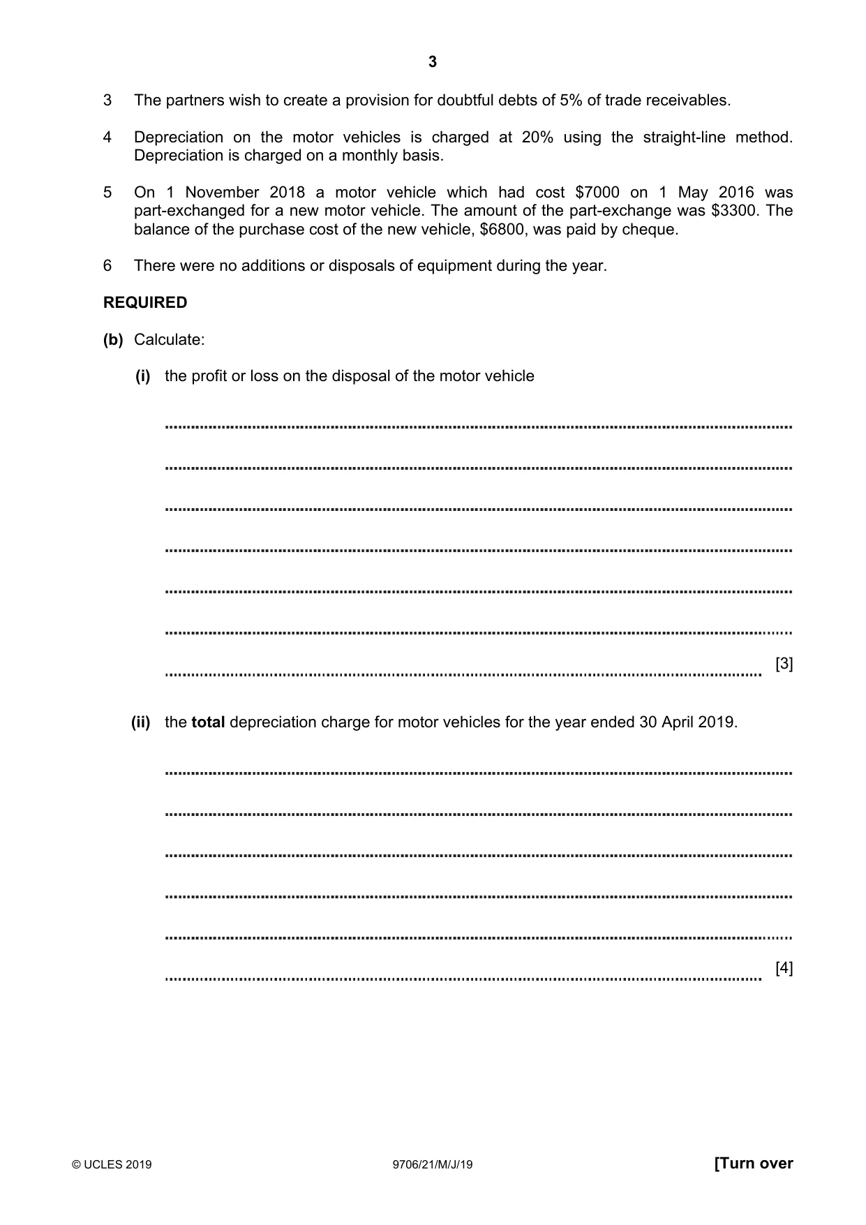 Cambridge A Level Accounting 9706 2019 May/June Paper 2 · Variant 1 question paper, page 3 of 20