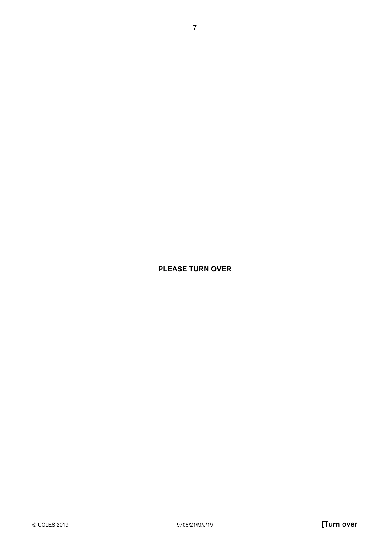 Cambridge A Level Accounting 9706 2019 May/June Paper 2 · Variant 1 question paper, page 7 of 20