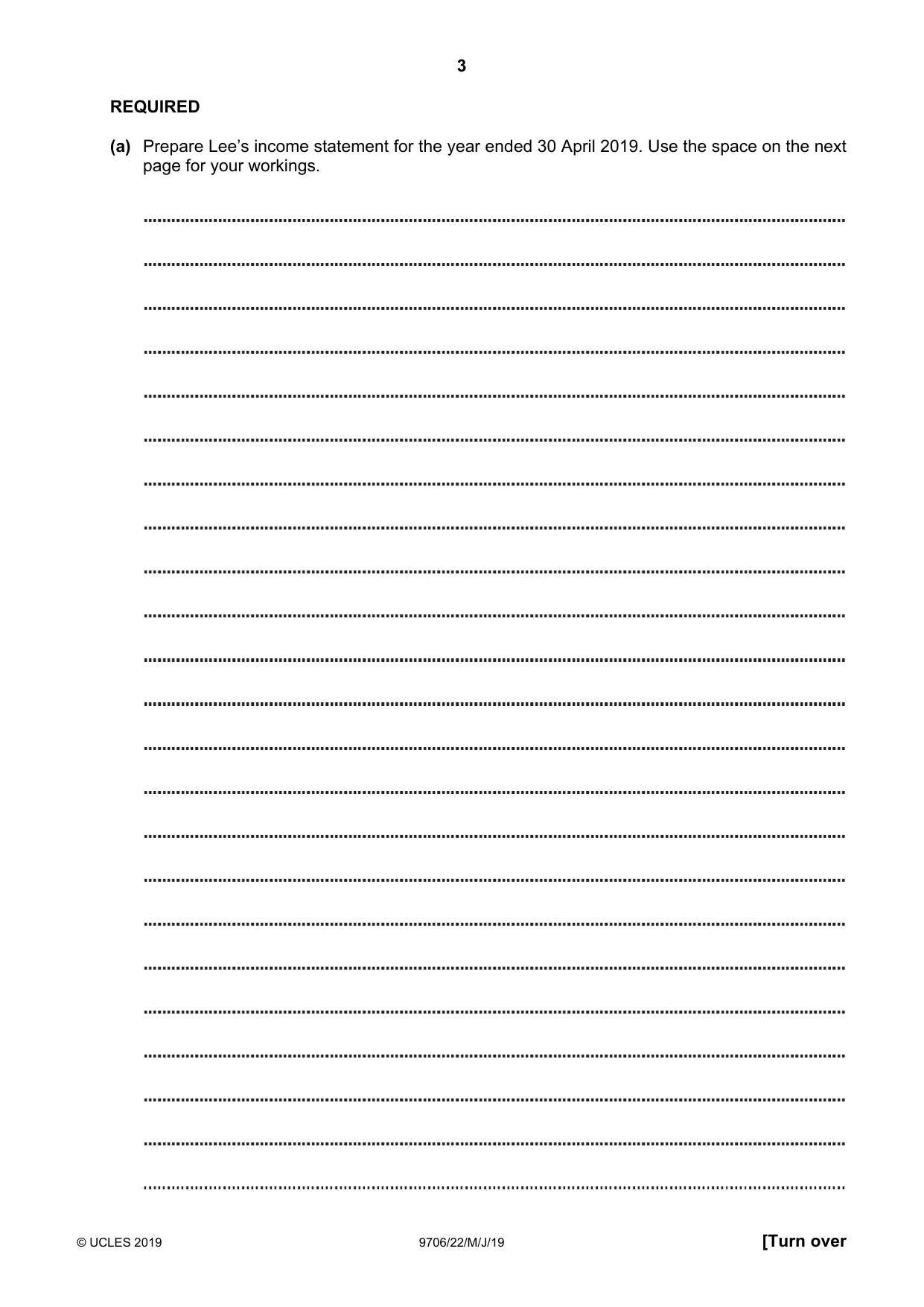 Cambridge A Level Accounting 9706 2019 May/June Paper 2 · Variant 2 question paper, page 3 of 20