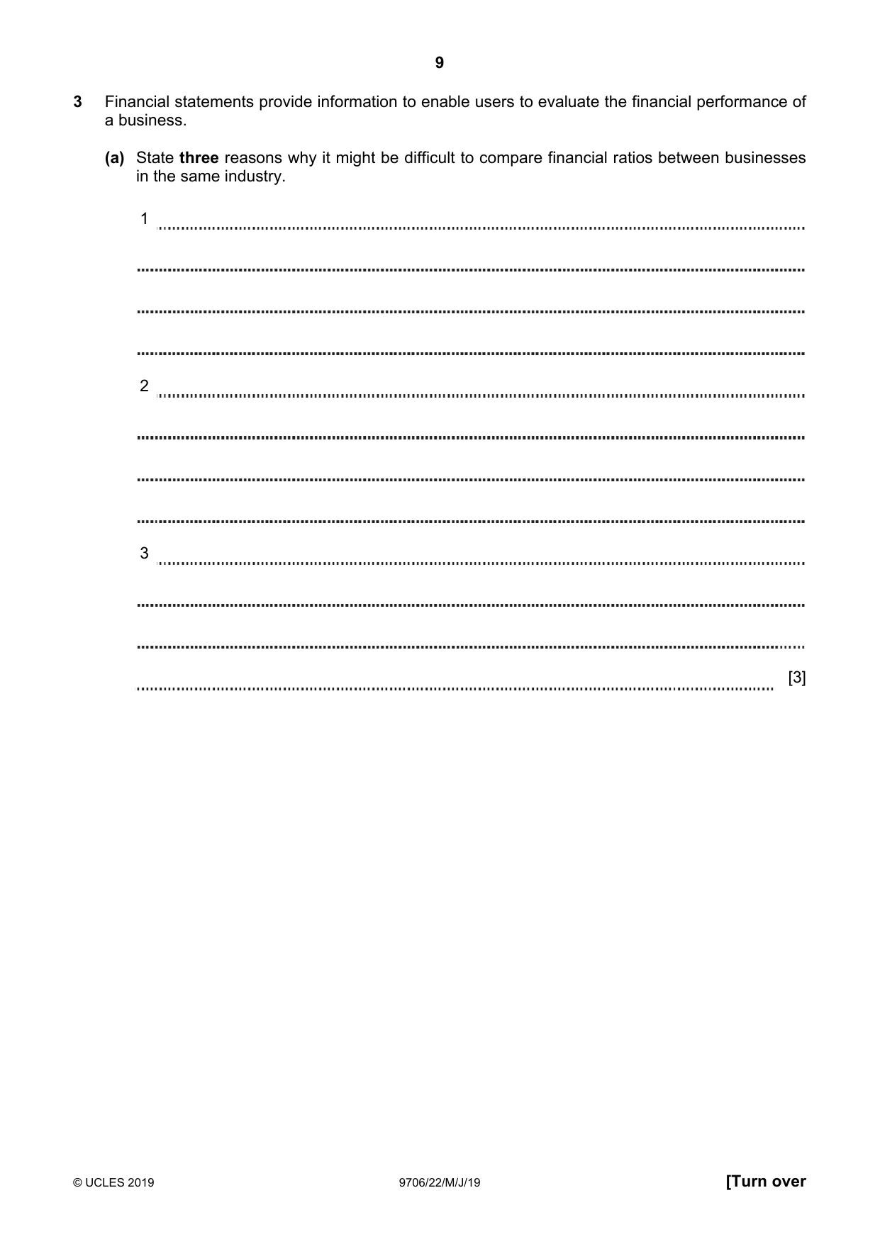 Cambridge A Level Accounting 9706 2019 May/June Paper 2 · Variant 2 question paper, page 9 of 20