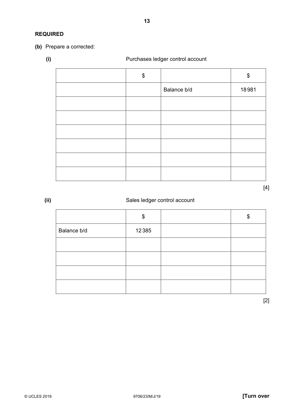 Cambridge A Level Accounting 9706 2019 May/June Paper 2 · Variant 3 question paper, page 13 of 24