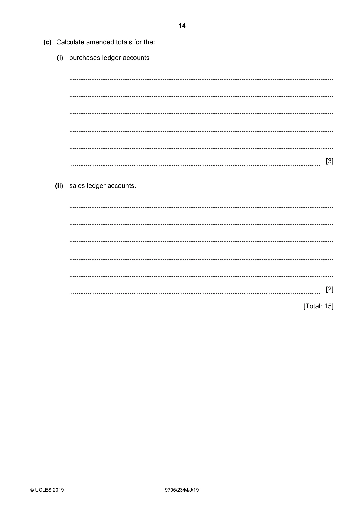 Cambridge A Level Accounting 9706 2019 May/June Paper 2 · Variant 3 question paper, page 14 of 24