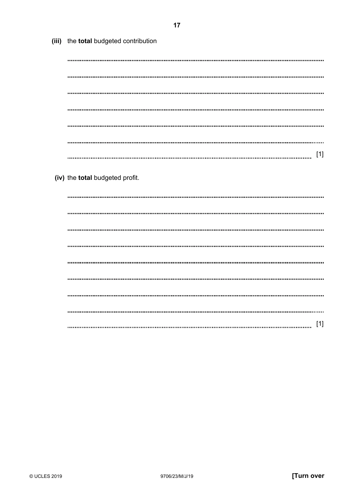 Cambridge A Level Accounting 9706 2019 May/June Paper 2 · Variant 3 question paper, page 17 of 24