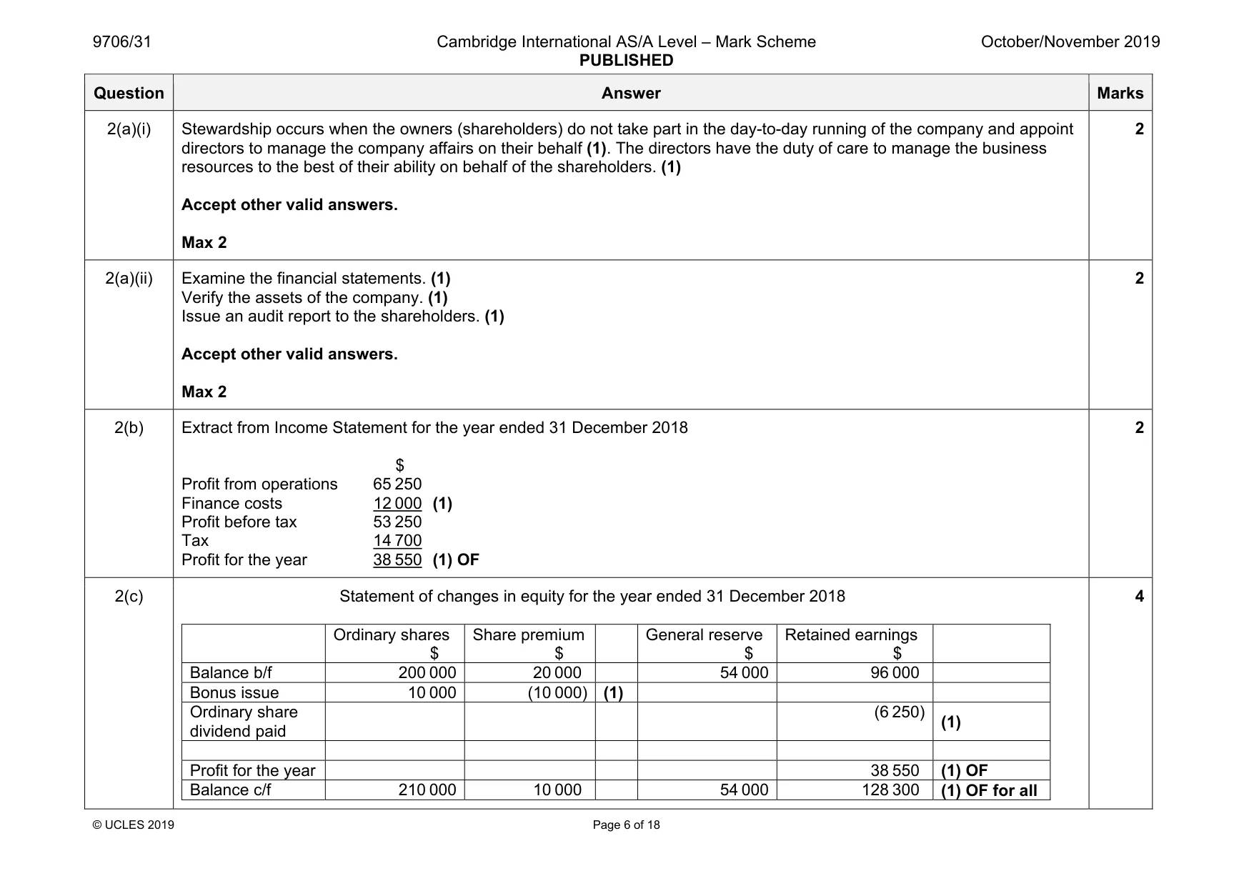 Mark scheme, page 6 of 18