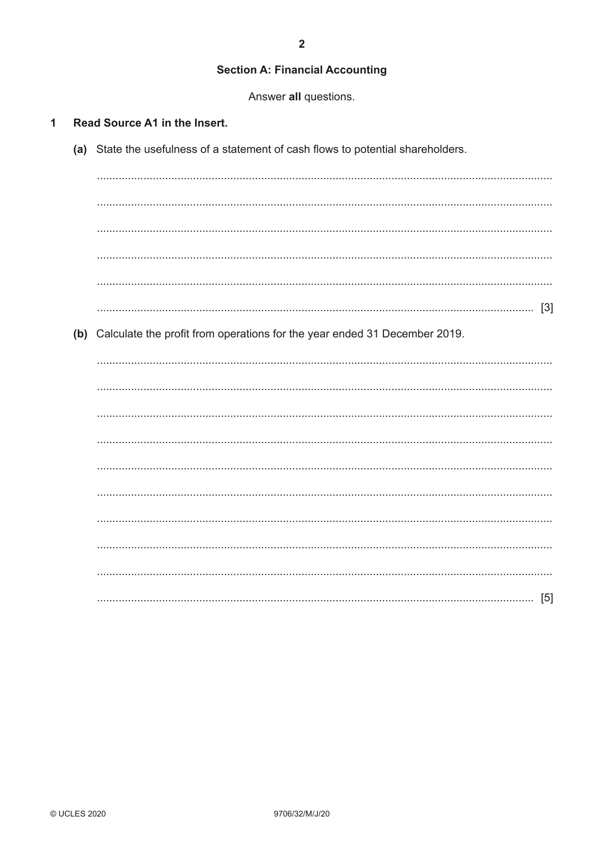 Cambridge A Level Accounting 9706 2020 May/June Paper 3 · Variant 2 question paper, page 2 of 24