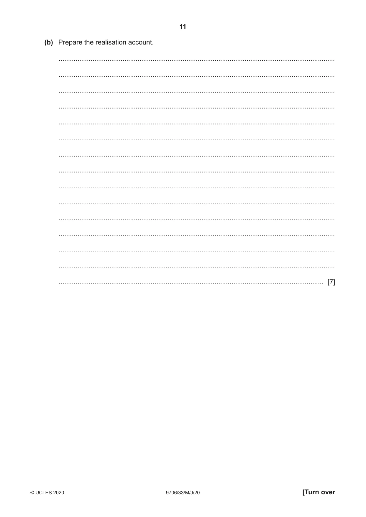 Cambridge A Level Accounting 9706 2020 May/June Paper 3 · Variant 3 question paper, page 11 of 28