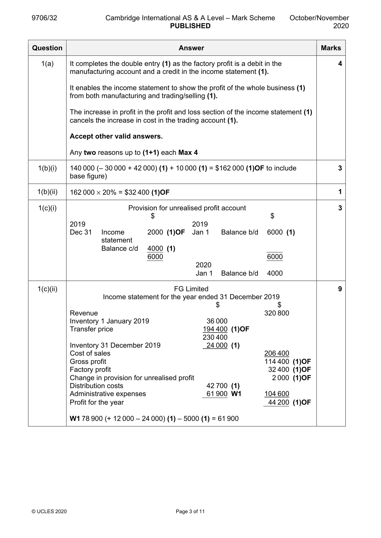 Mark scheme, page 3 of 11