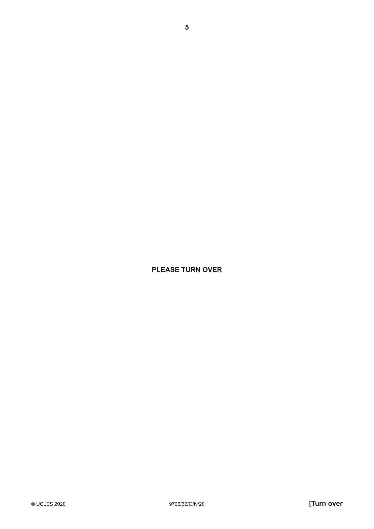 Cambridge A Level Accounting 9706 2020 Oct/Nov Paper 3 · Variant 2 question paper, page 5 of 20