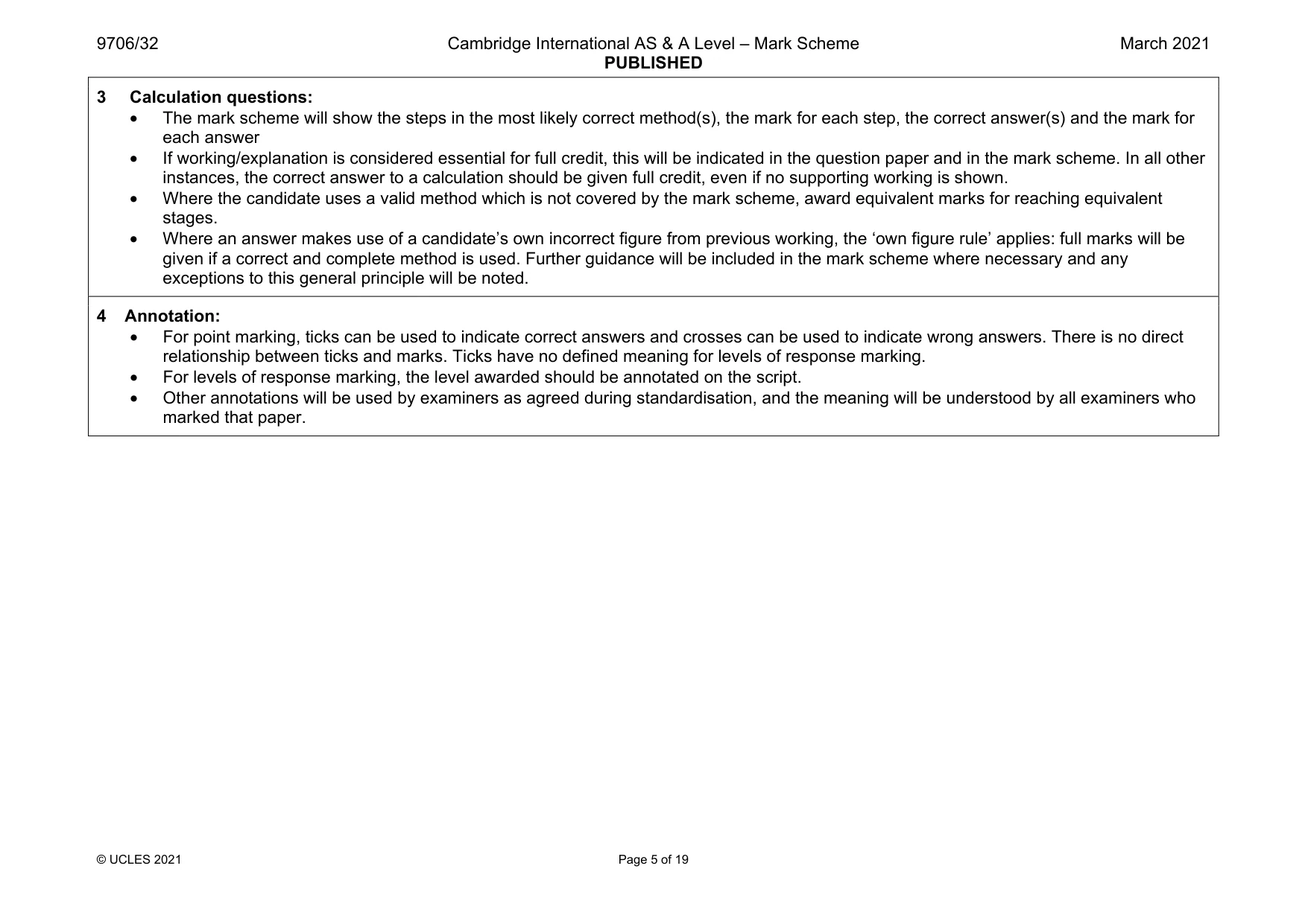 Mark scheme, page 5 of 19