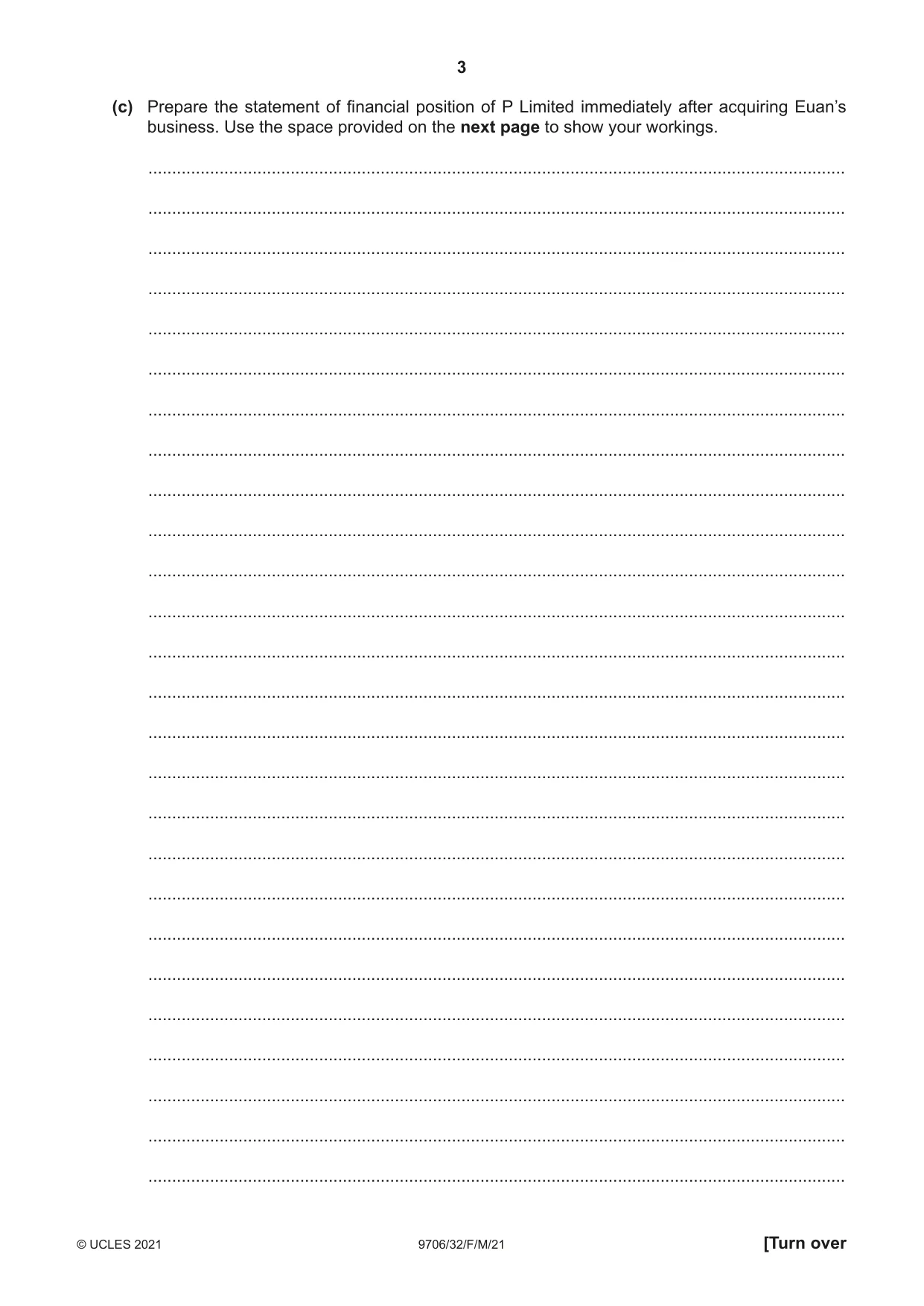 Cambridge A Level Accounting 9706 2021 Feb/March Paper 3 · Variant 2 question paper, page 3 of 28