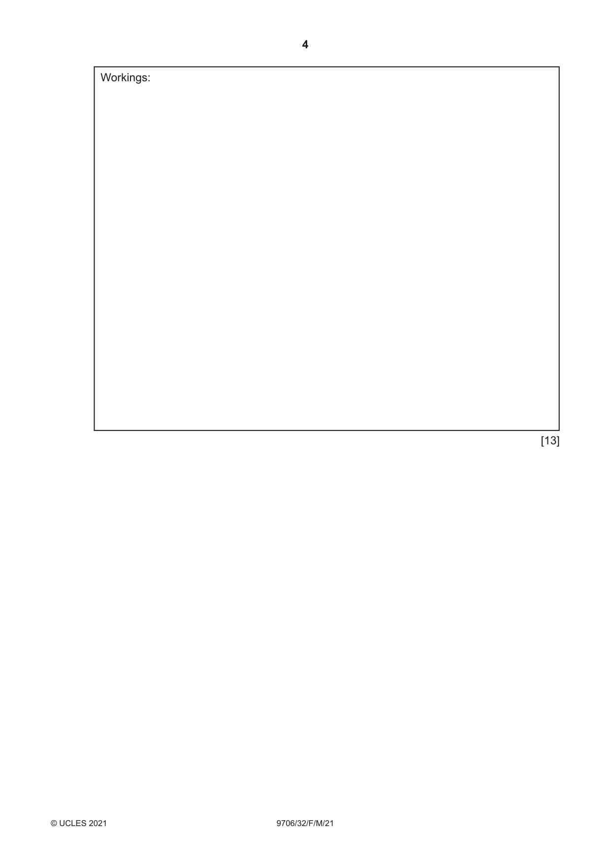 Cambridge A Level Accounting 9706 2021 Feb/March Paper 3 · Variant 2 question paper, page 4 of 28