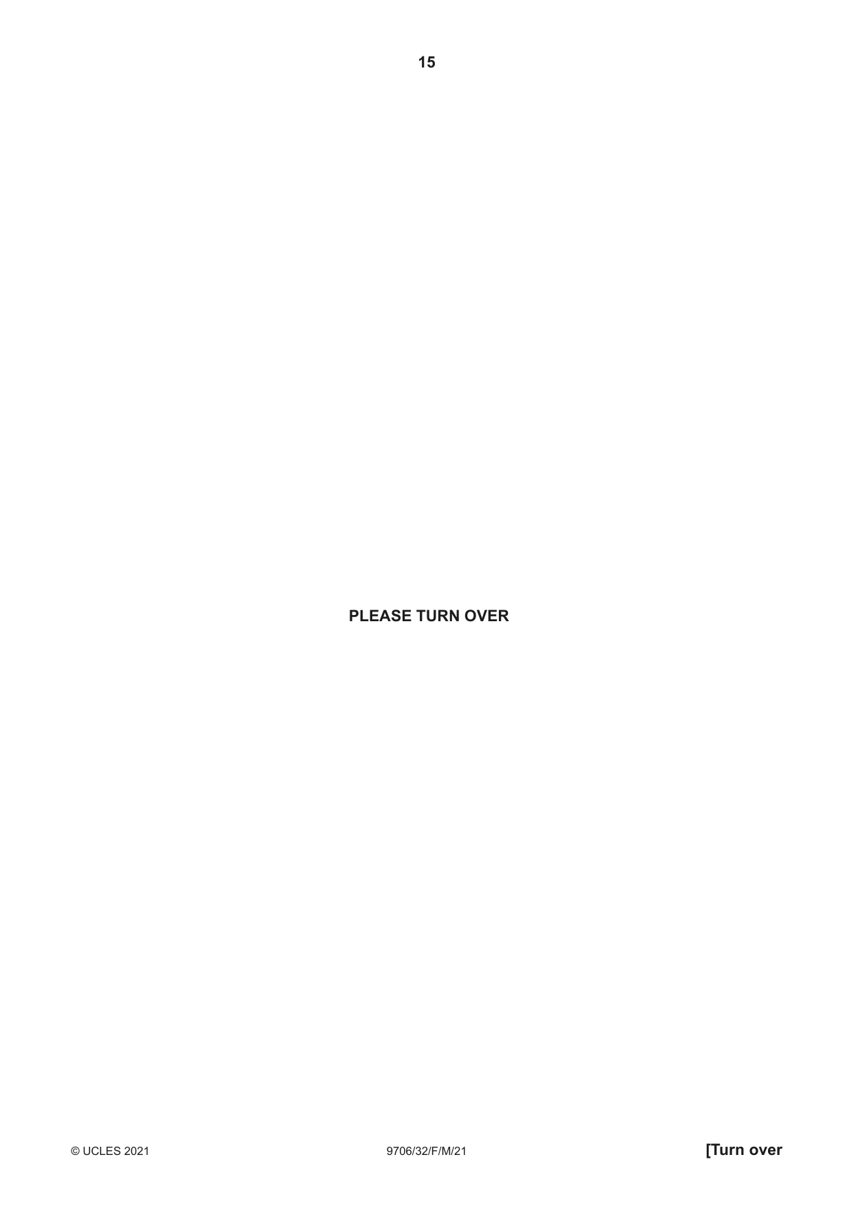 Cambridge A Level Accounting 9706 2021 Feb/March Paper 3 · Variant 2 question paper, page 15 of 28