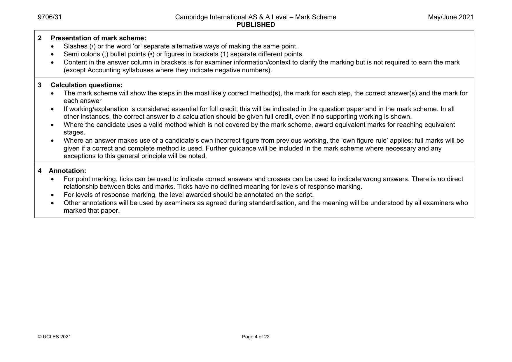 Mark scheme, page 4 of 22