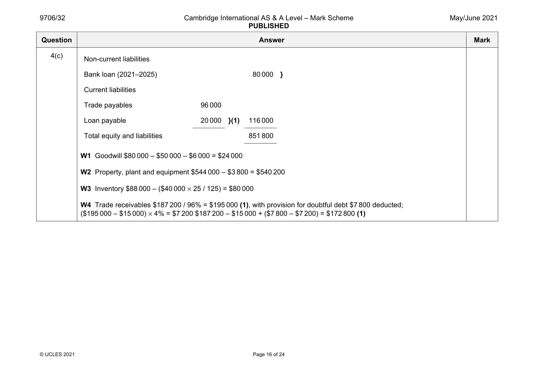 Mark scheme, page 16 of 24