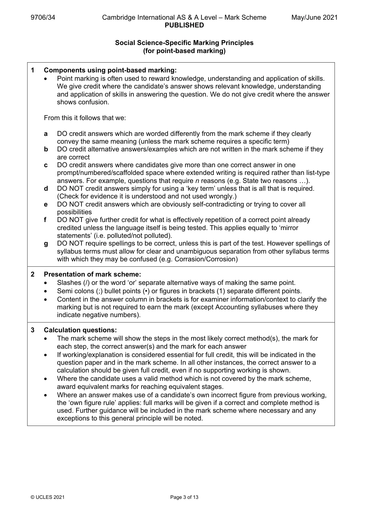 Mark scheme, page 3 of 13