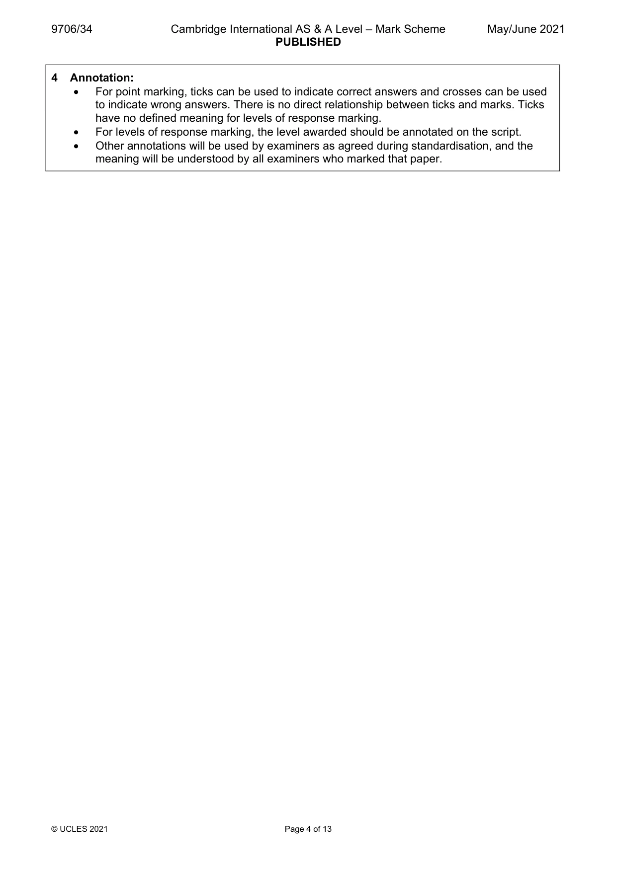 Mark scheme, page 4 of 13