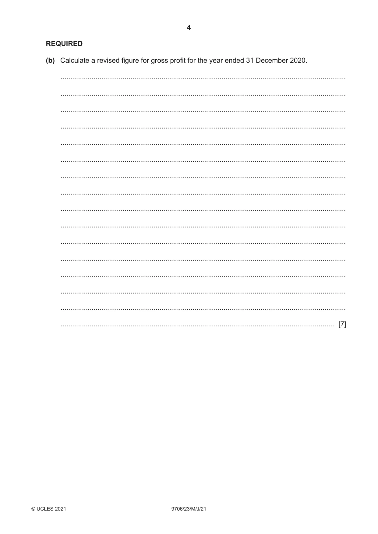 Cambridge A Level Accounting 9706 2021 May/June Paper 2 · Variant 3 question paper, page 4 of 20