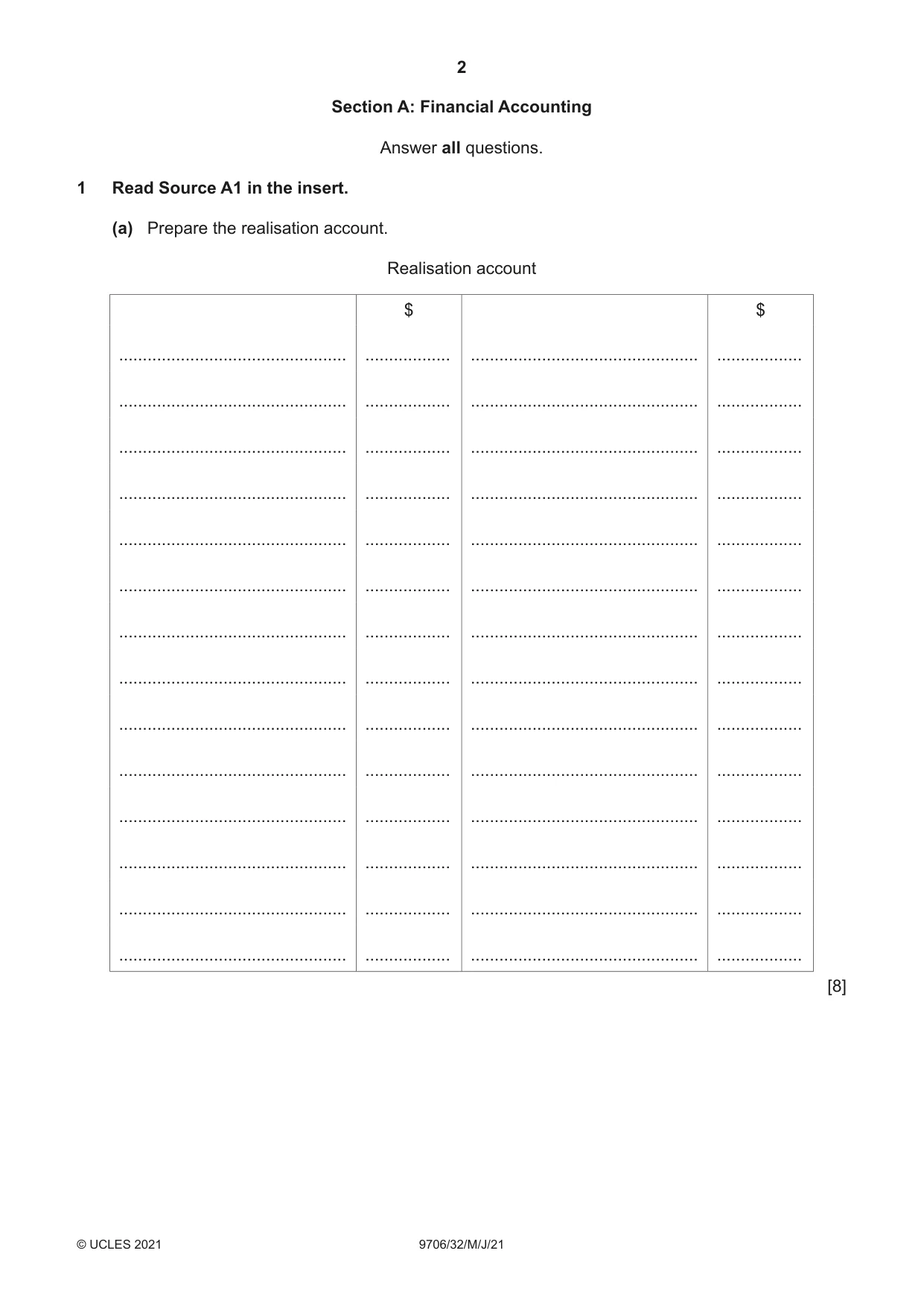 Cambridge A Level Accounting 9706 2021 May/June Paper 3 · Variant 2 question paper, page 2 of 24